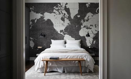 Blueprint World Map Gray