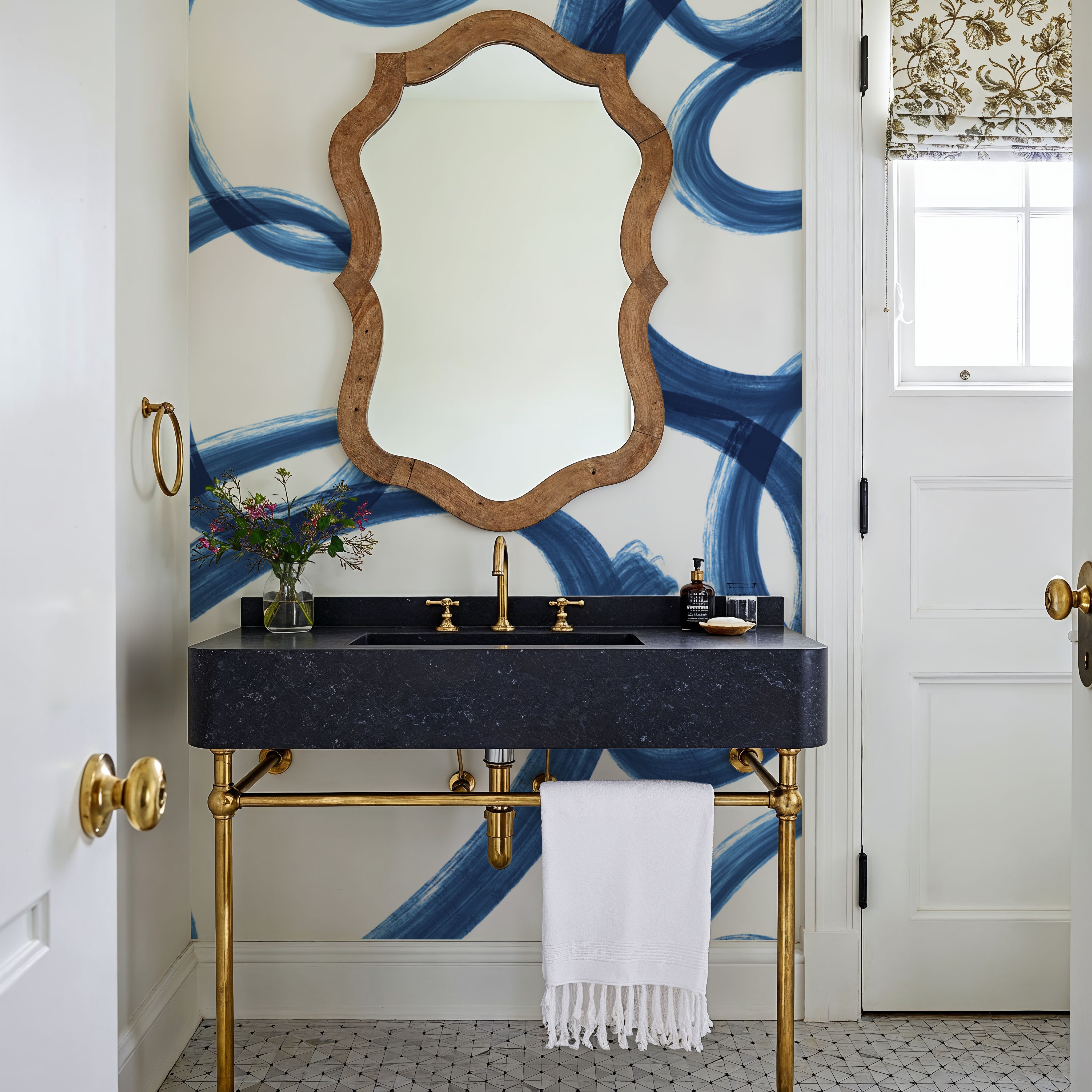 Curly Brush Lines, Blue