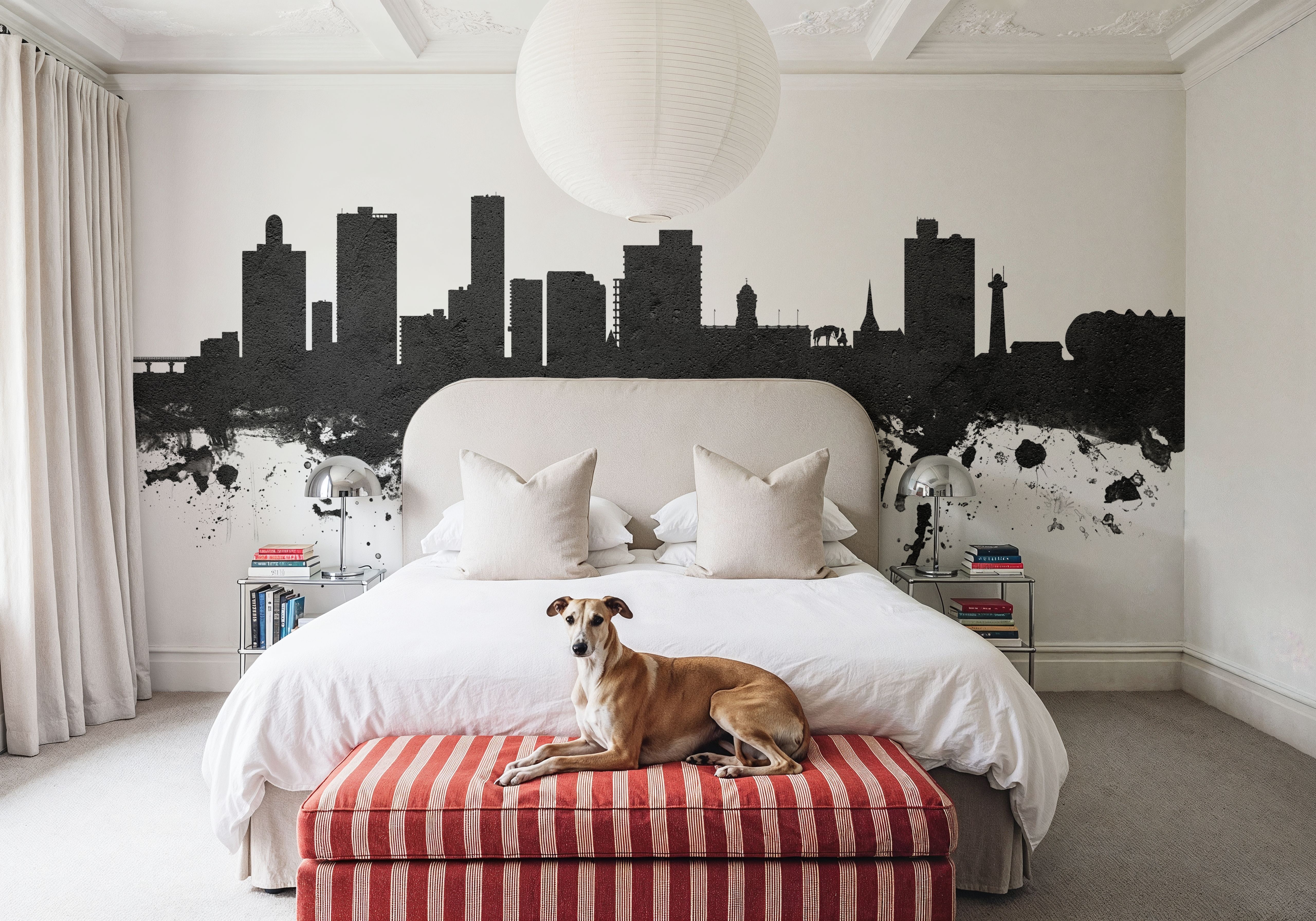 Port Elizabeth South Africa Skyline Black & White 