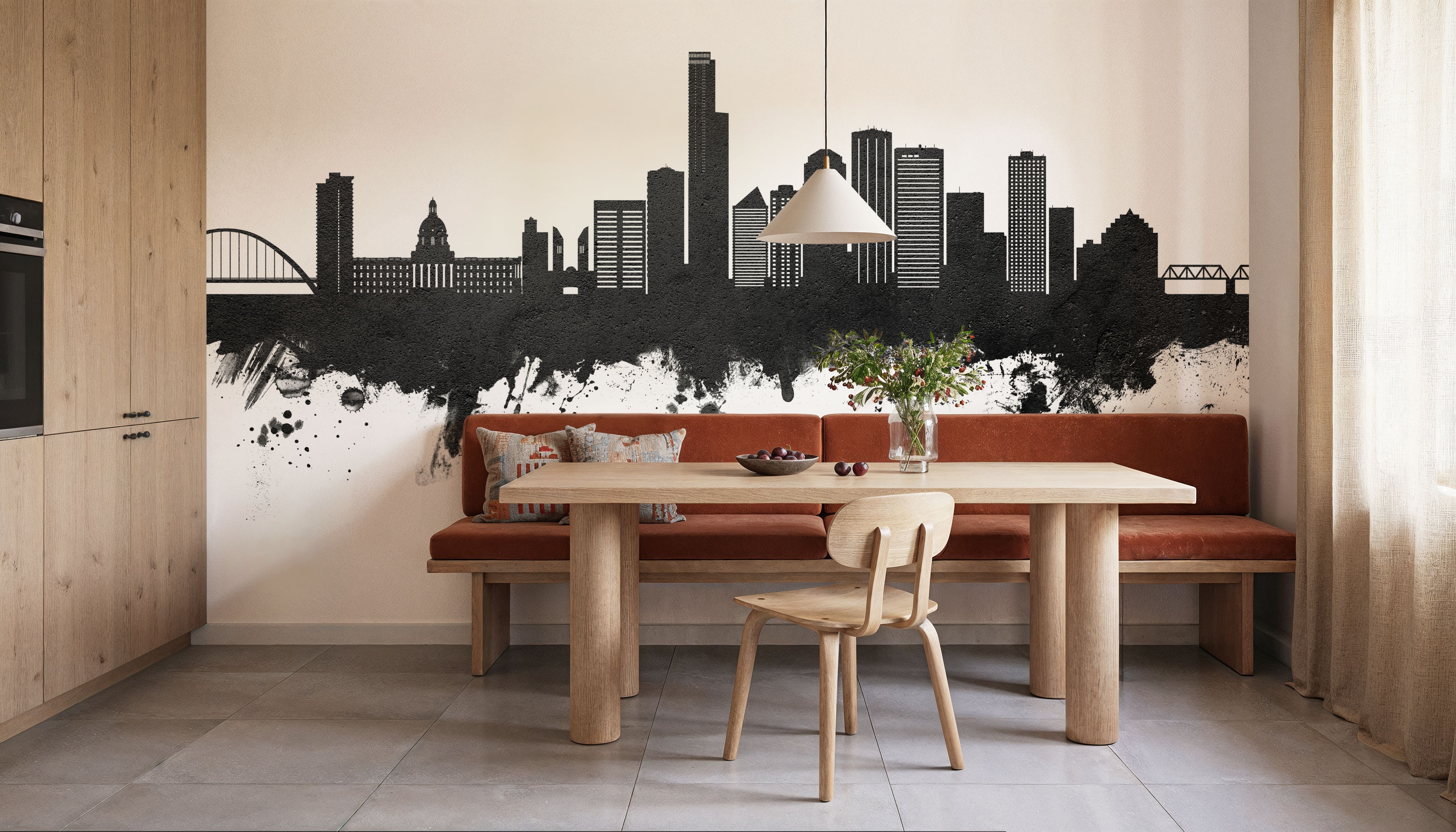 Edmonton Canada Skyline Black & White, Wallpaper