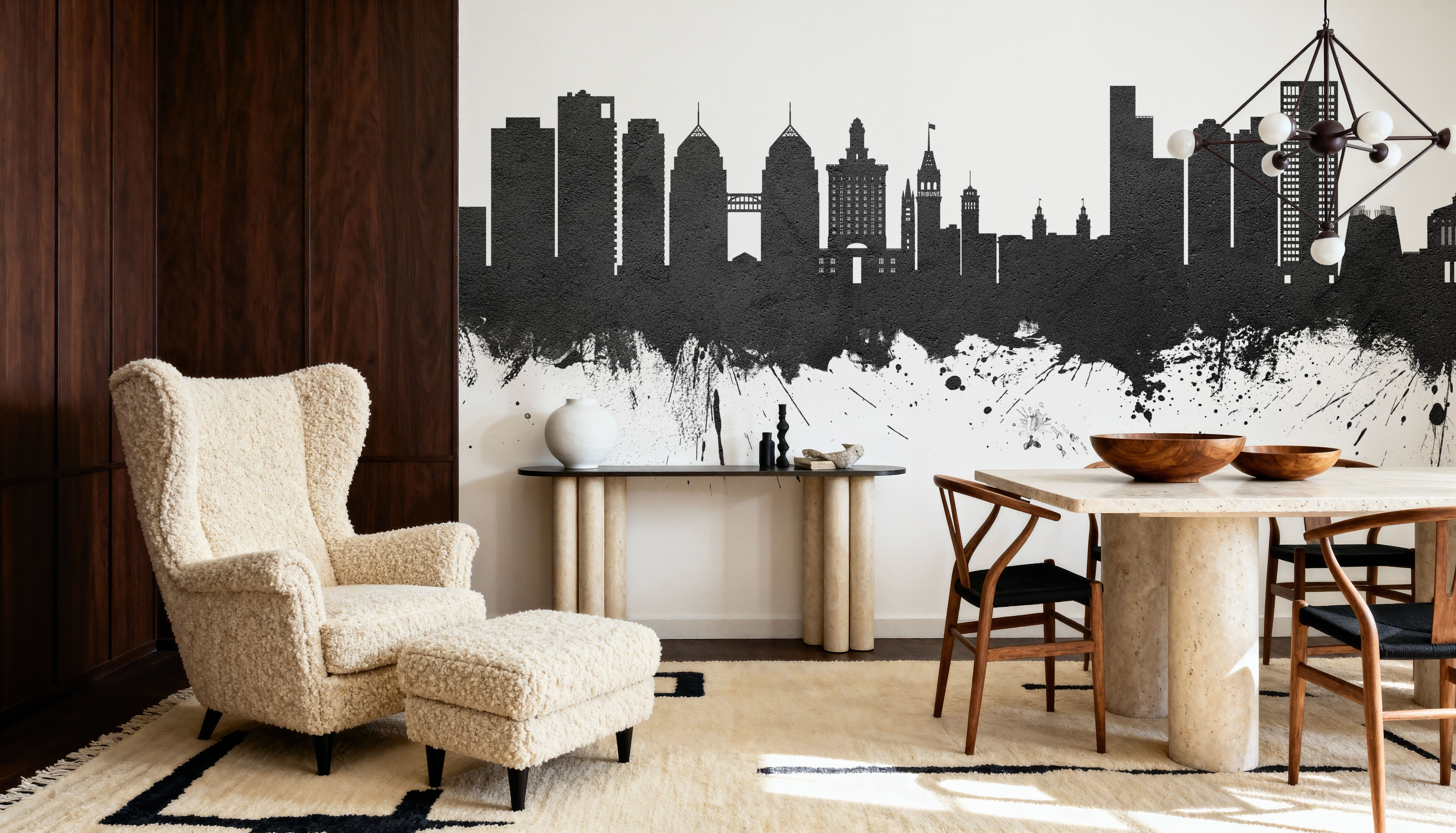 Oakland California Skyline Black & White