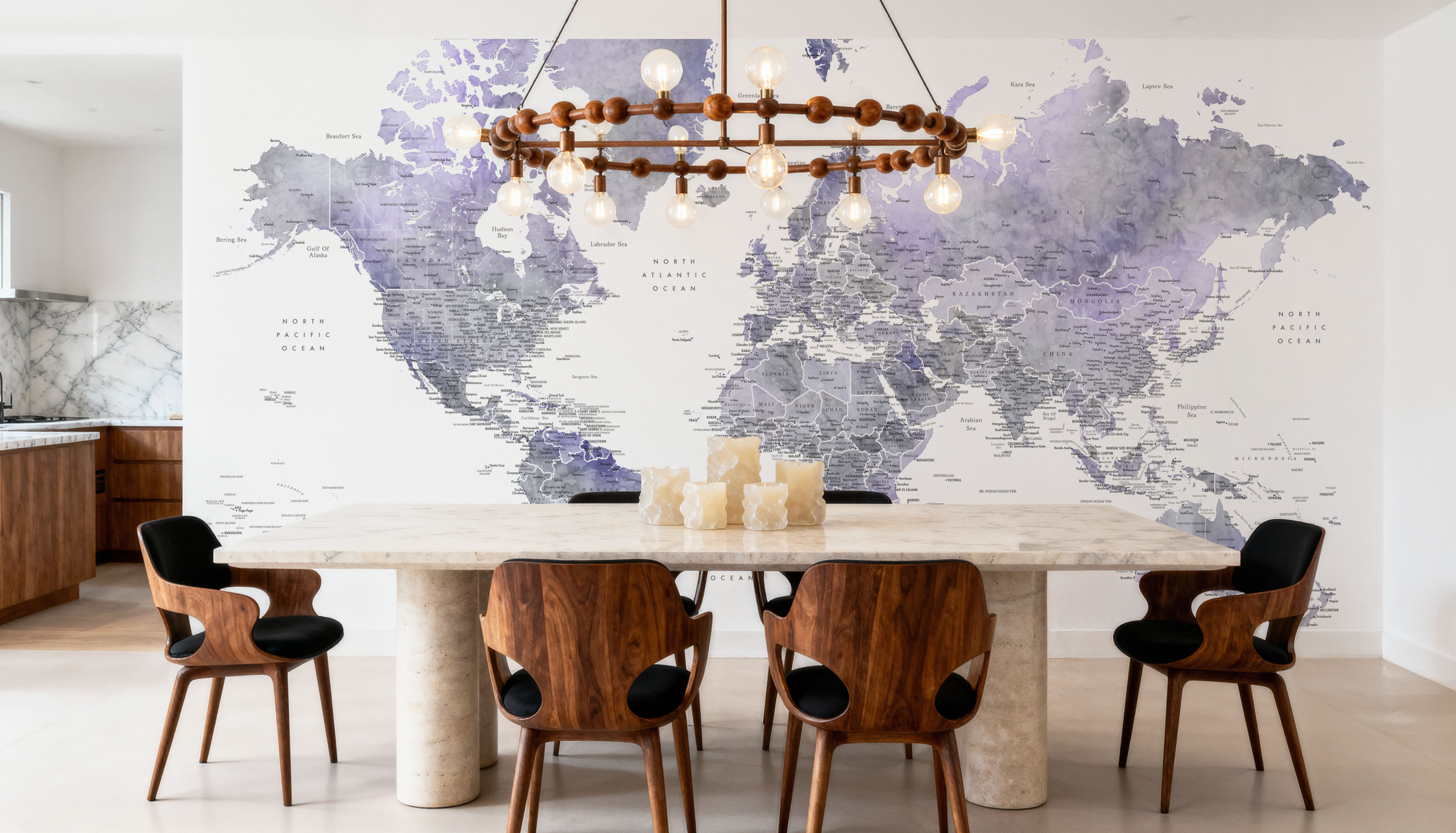 World Map Cities - Lilas