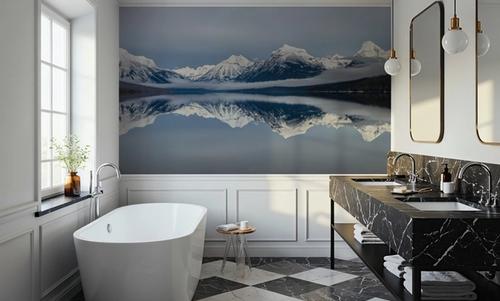 Mountains Over Lake