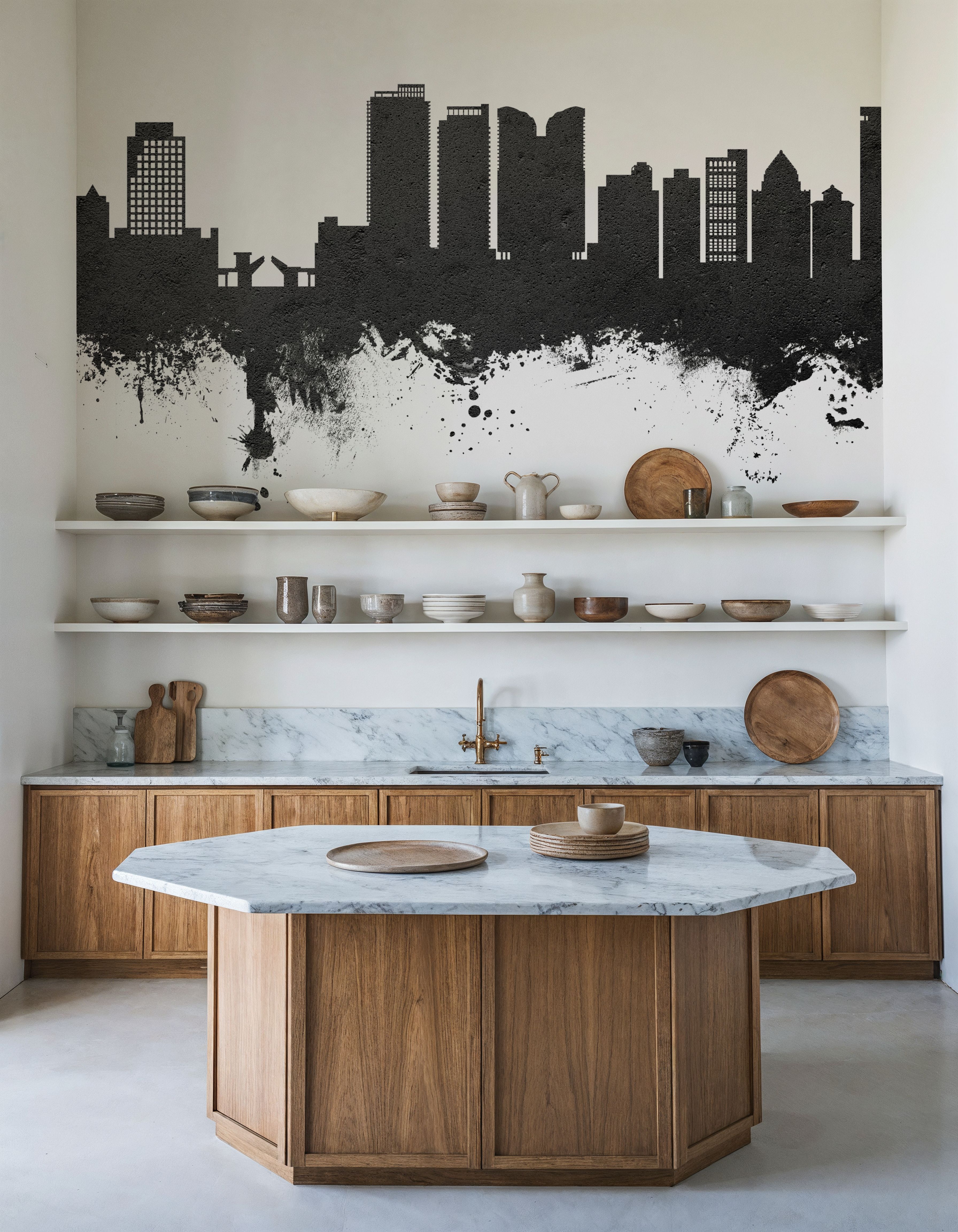 Fort Lauderdale Florida Skyline Black & White