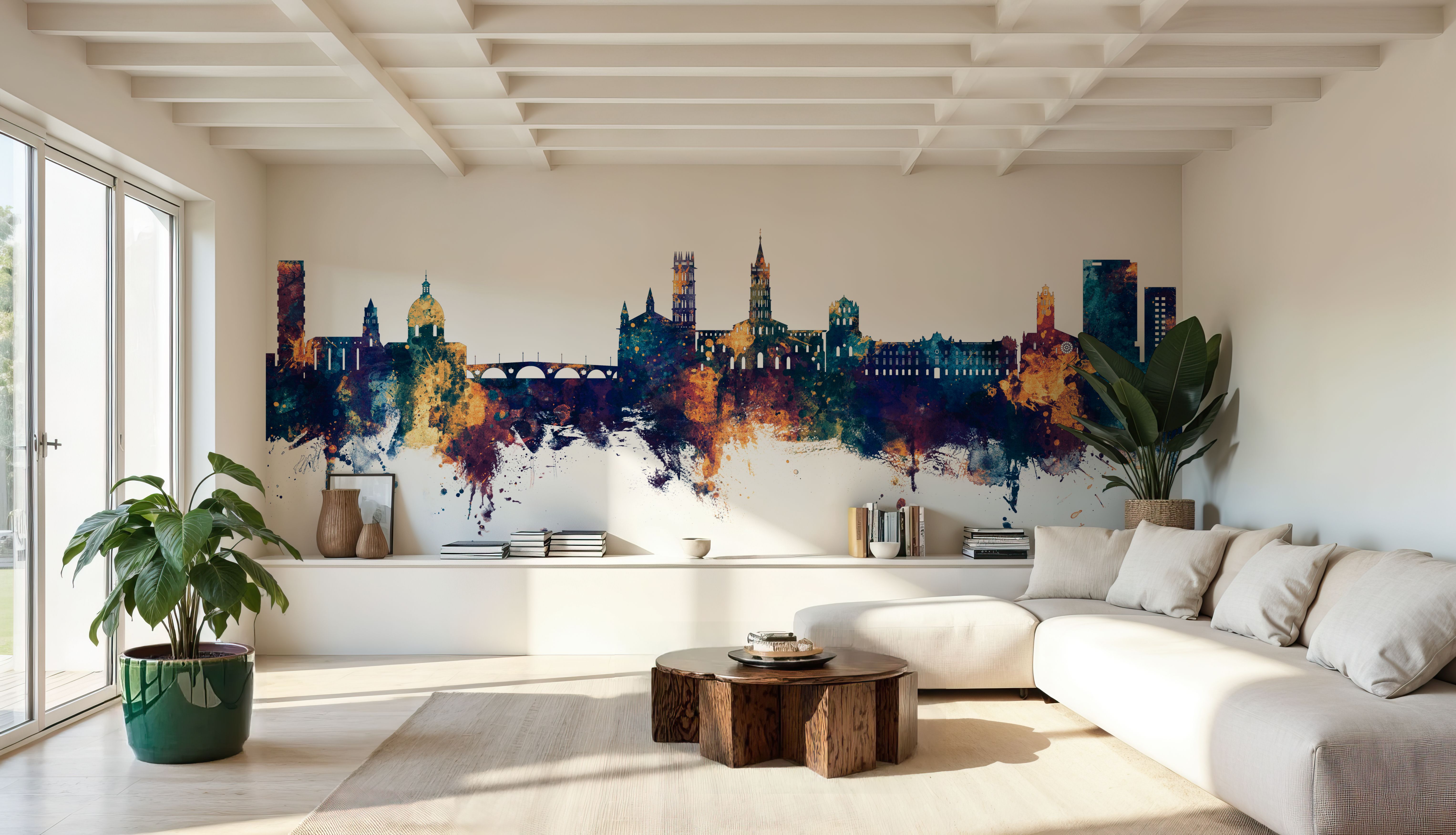 Toulouse France Skyline Blue & Bronze