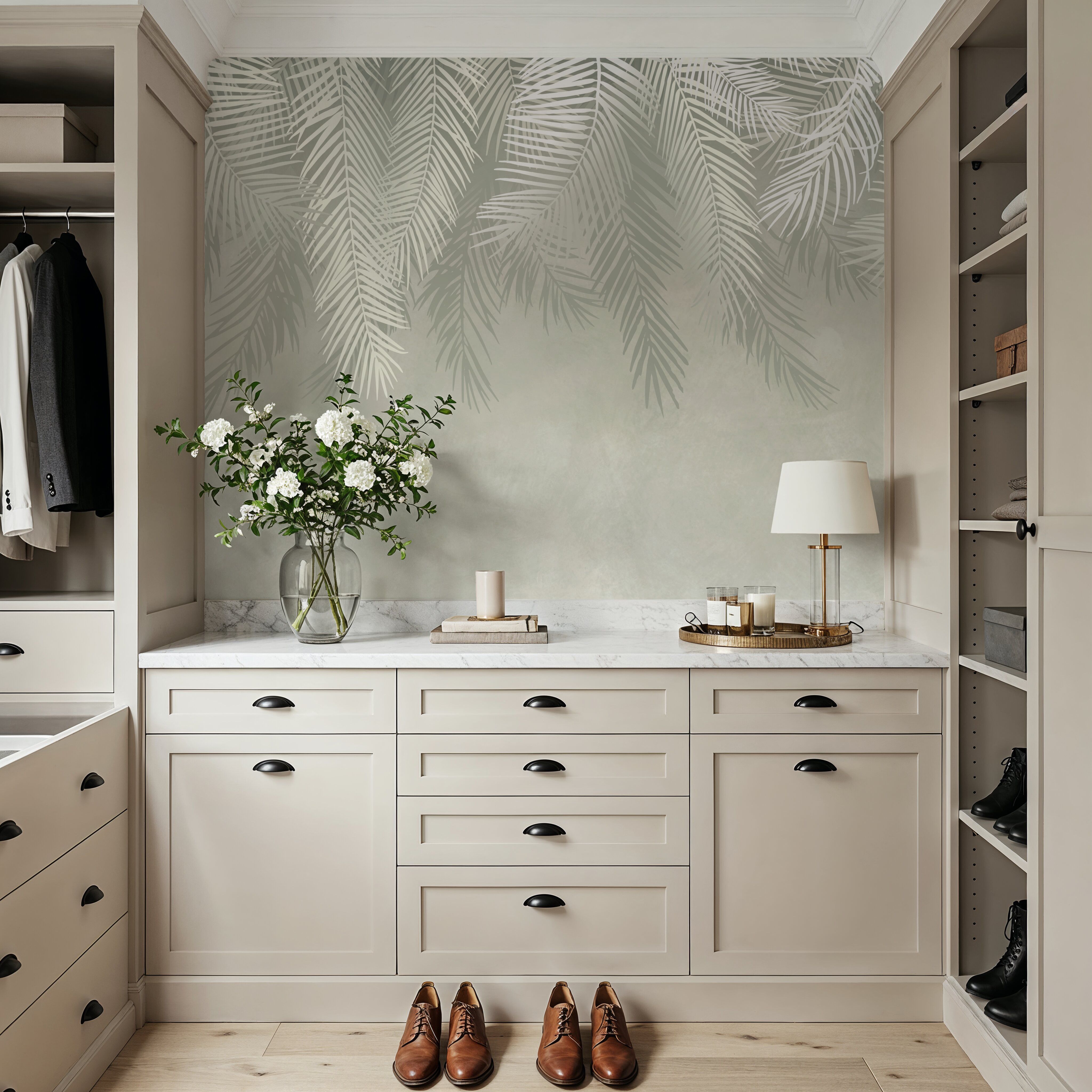 Palms Above, Mint Green