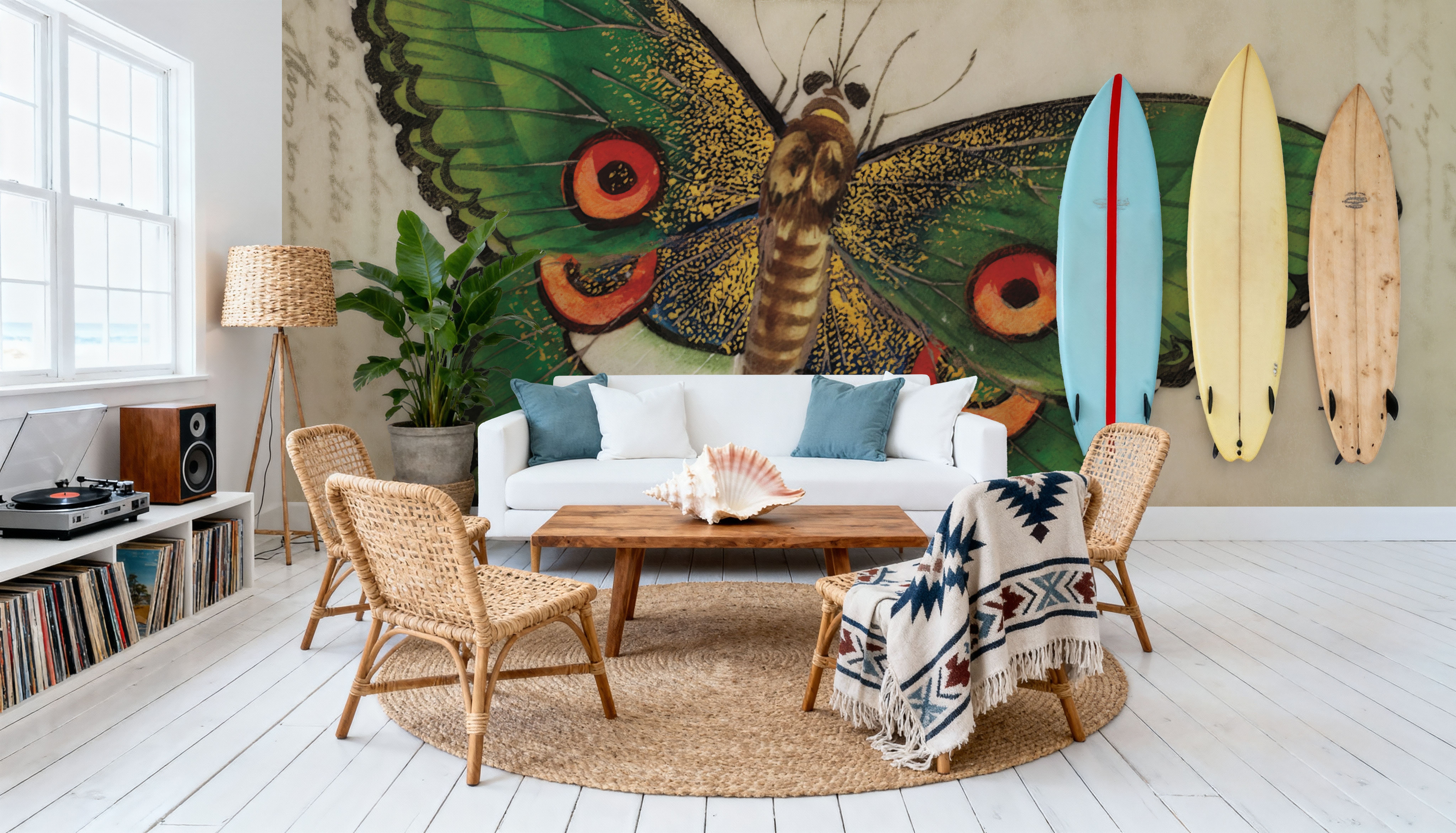 Vintage Green Butterfly