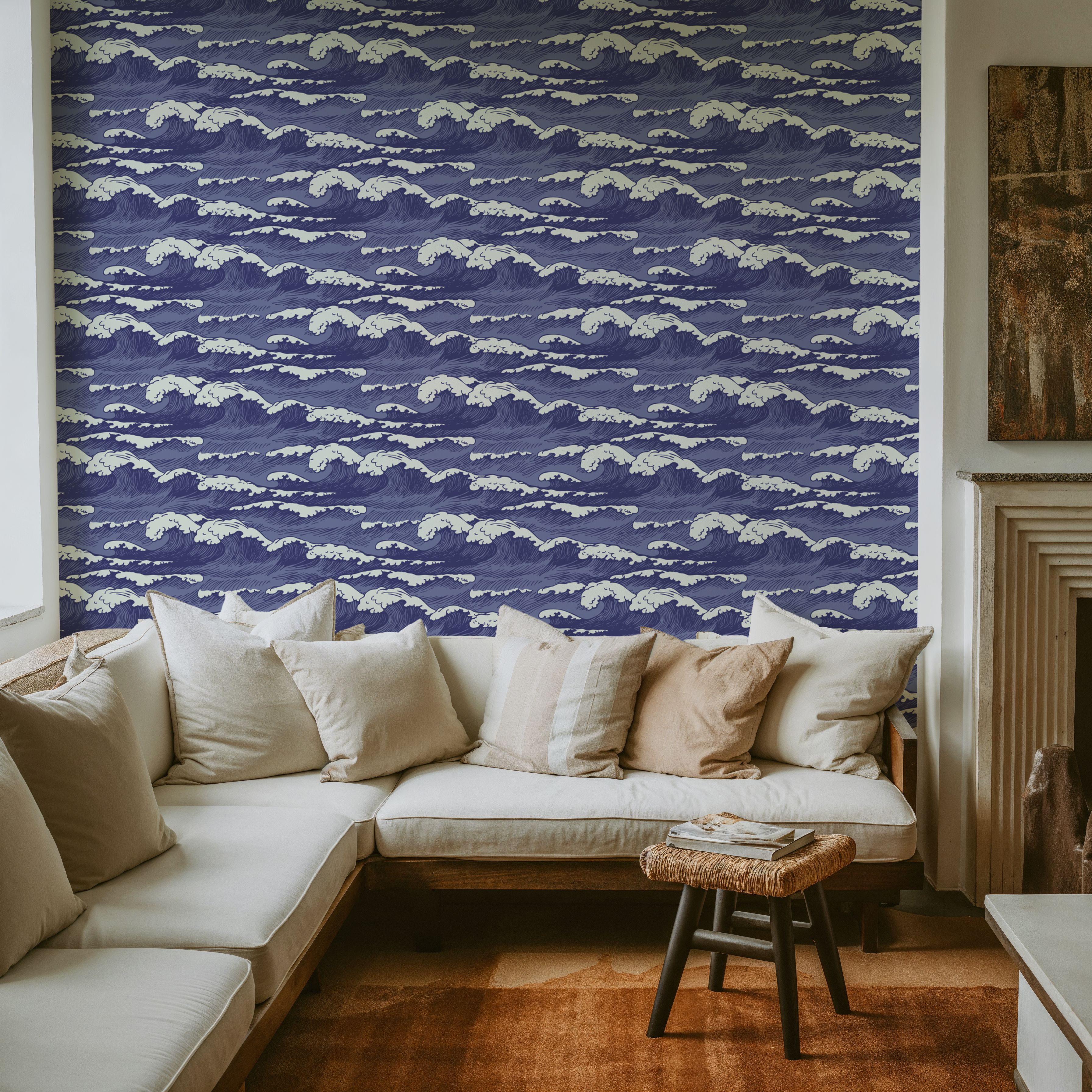 Endless Waves, Periwinkle, Wallpaper