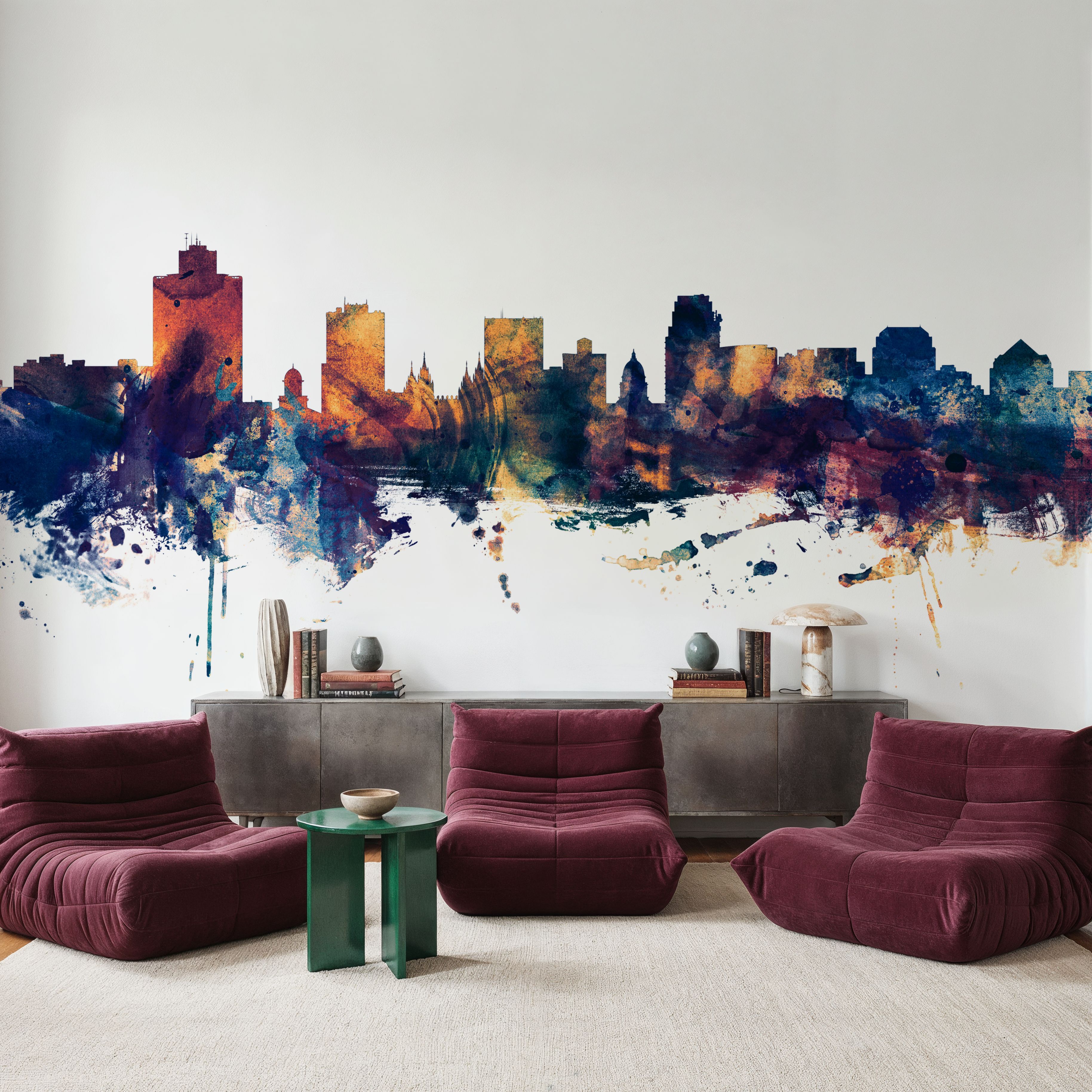 Salt Lake City Utah Skyline Blue & Bronze