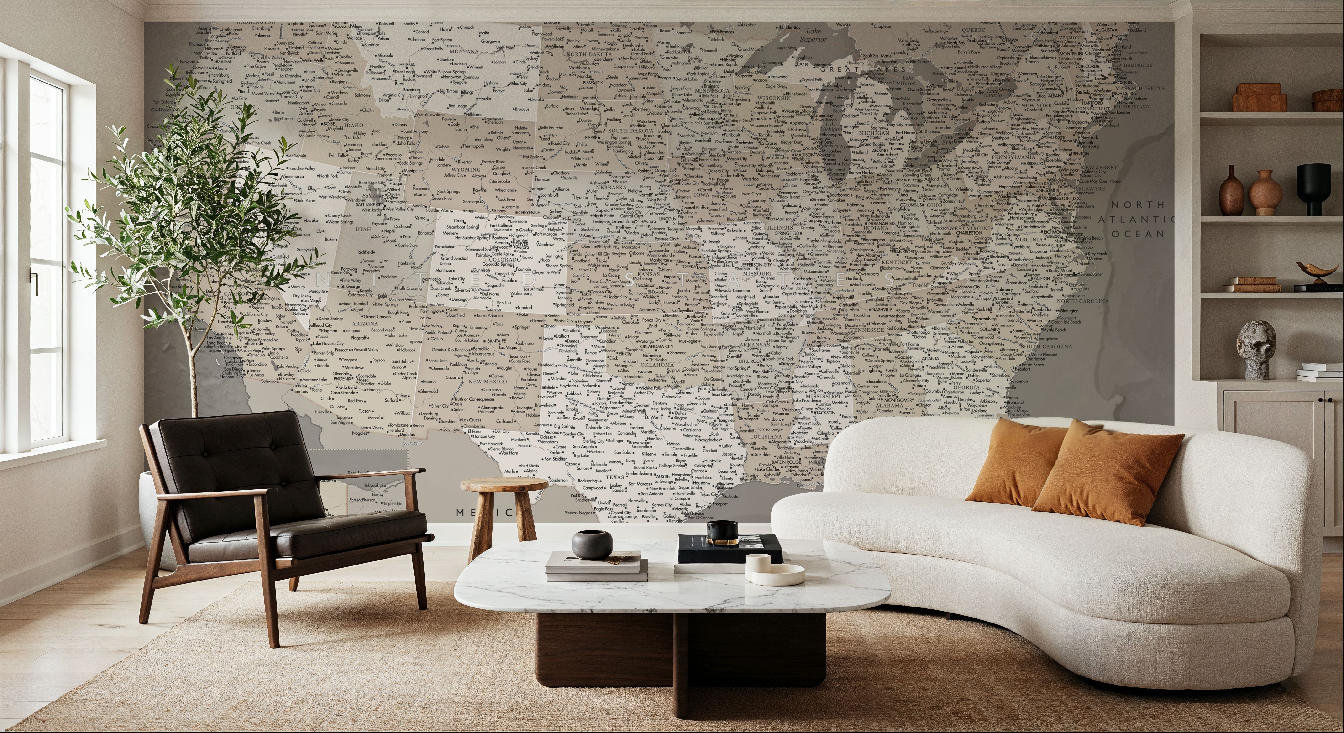 US Map Detailed - Davey