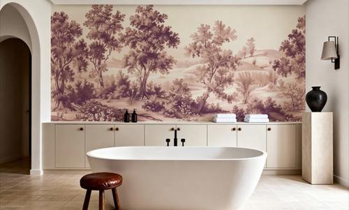 Pastoral Toile, Burgundy