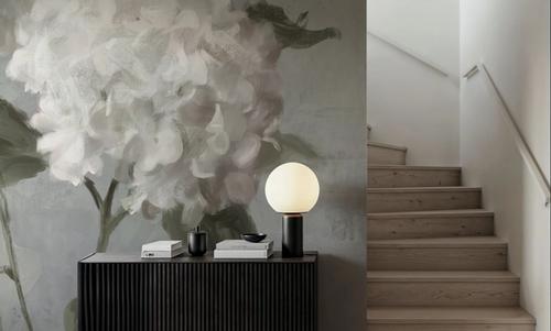 White Hydrangeas on Gray