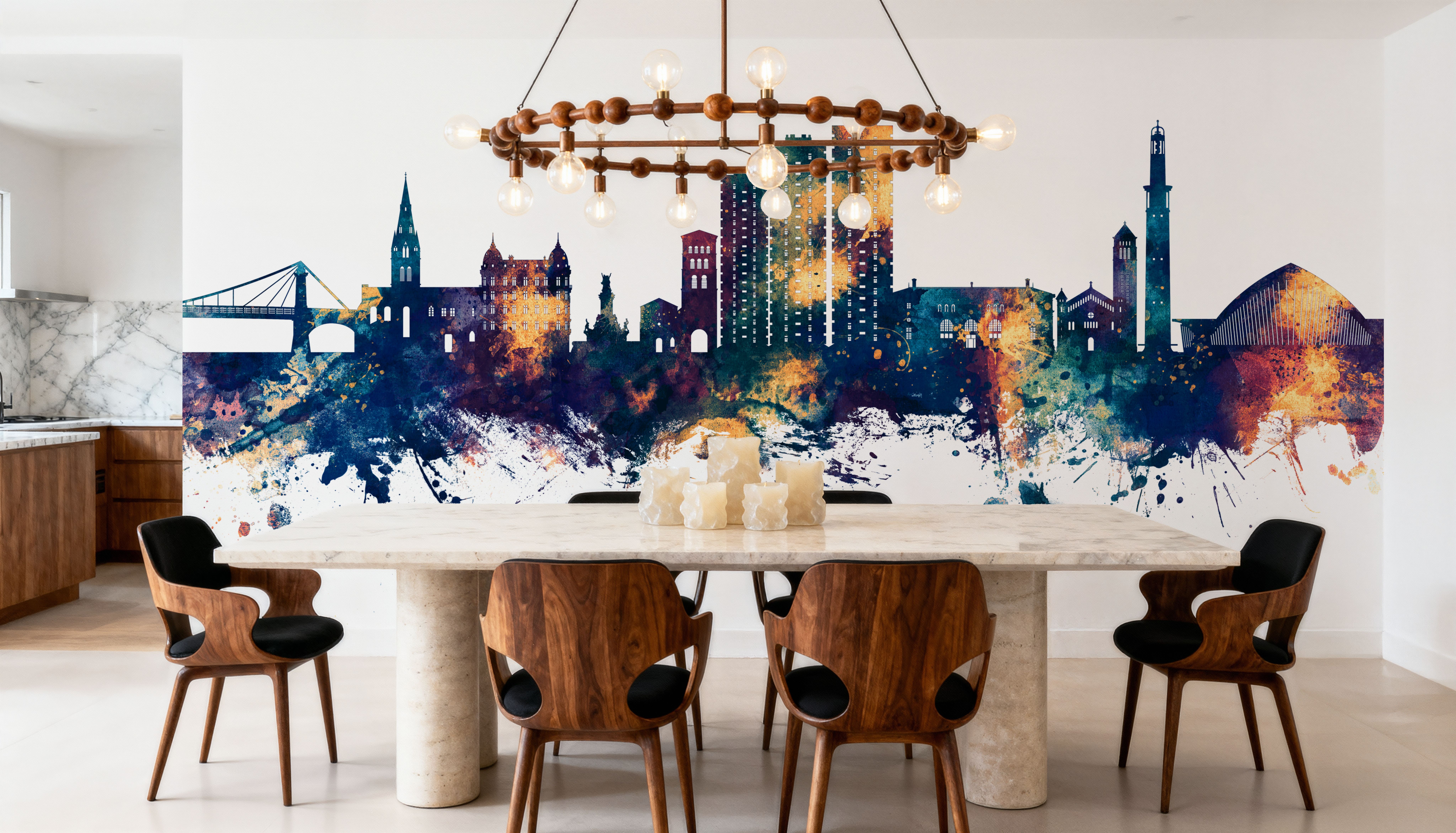 Grenoble Skyline Blue & Bronze