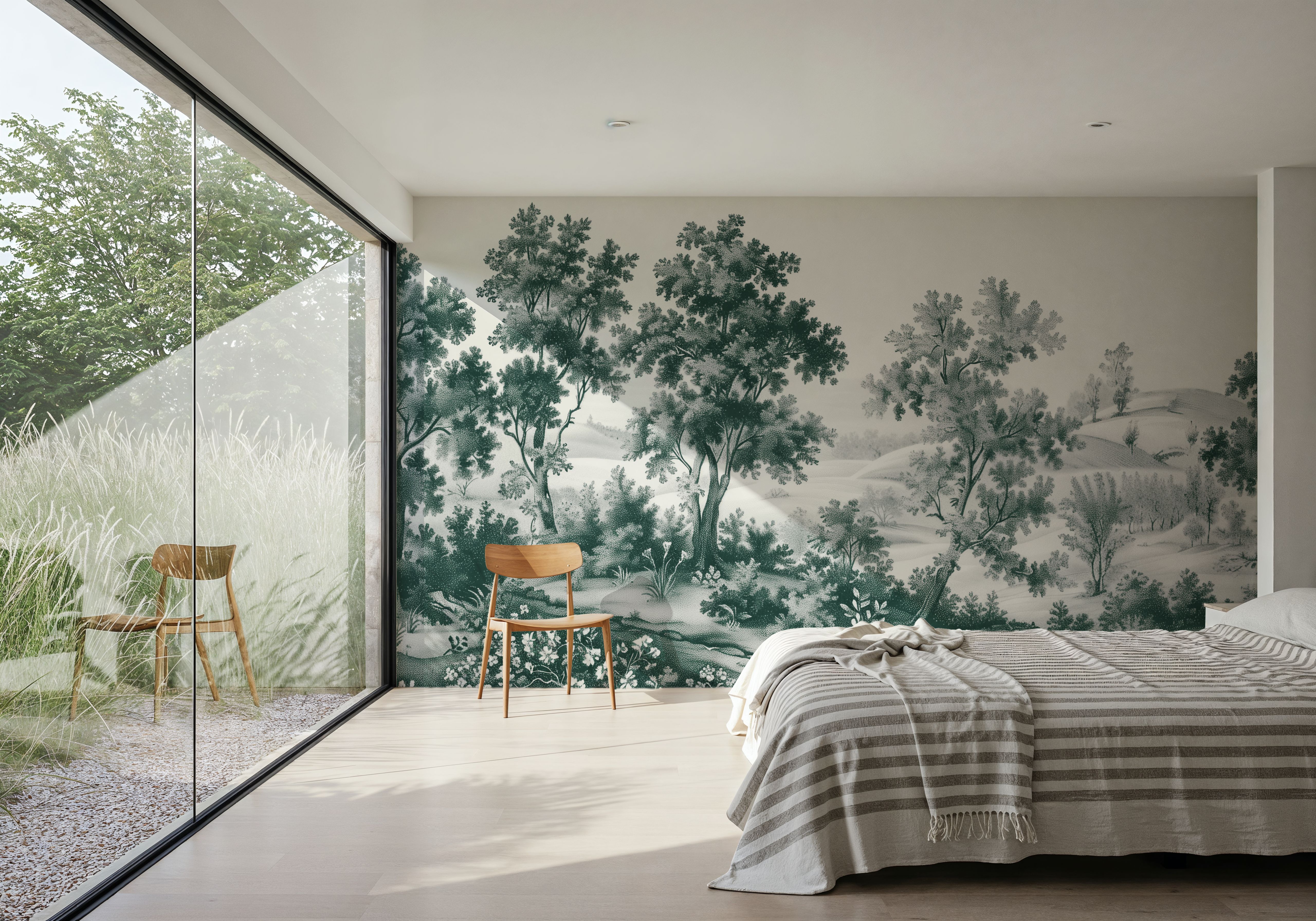 Pastoral Toile, Bottle Green