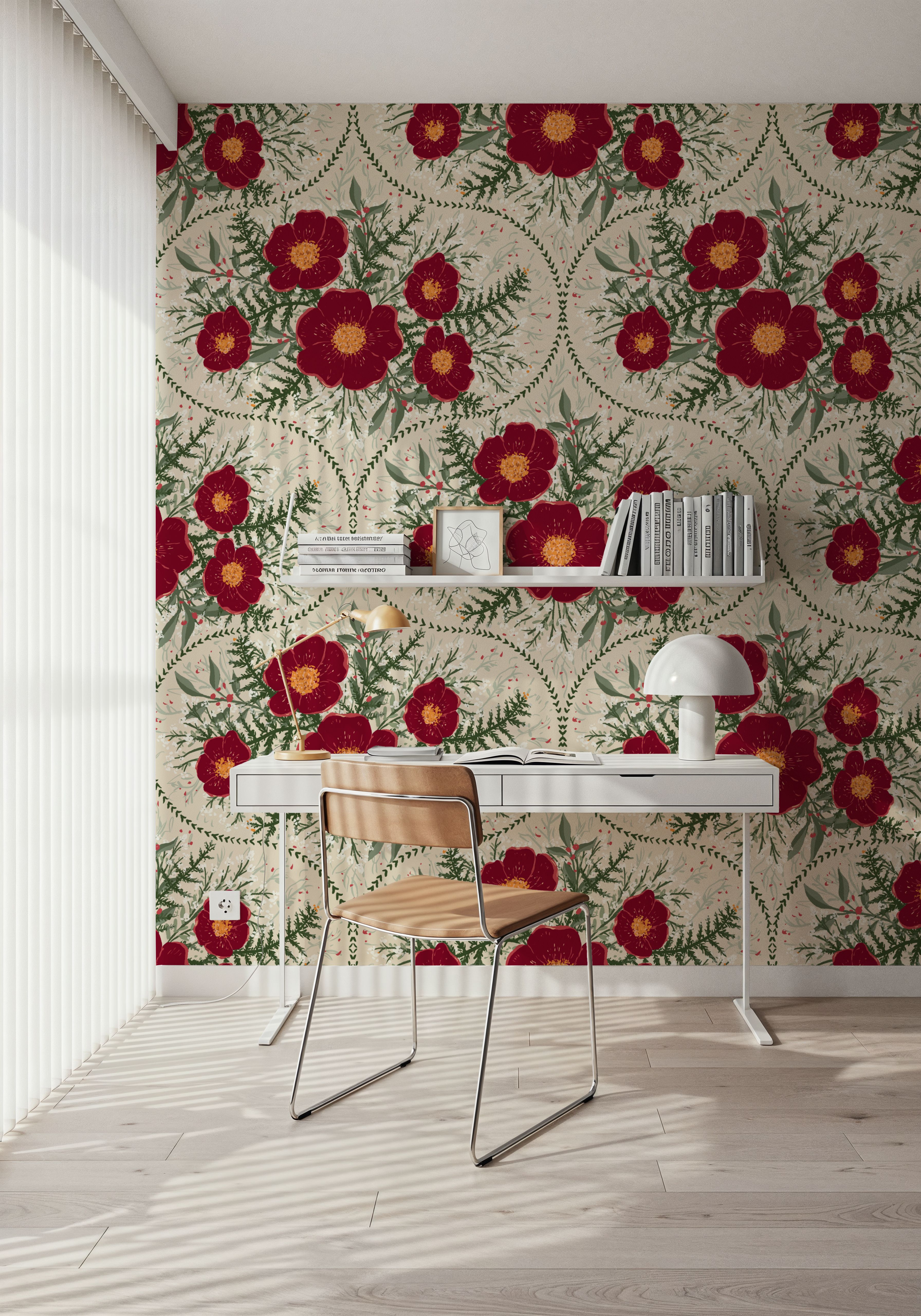 Yuletide Camelia, Bone White