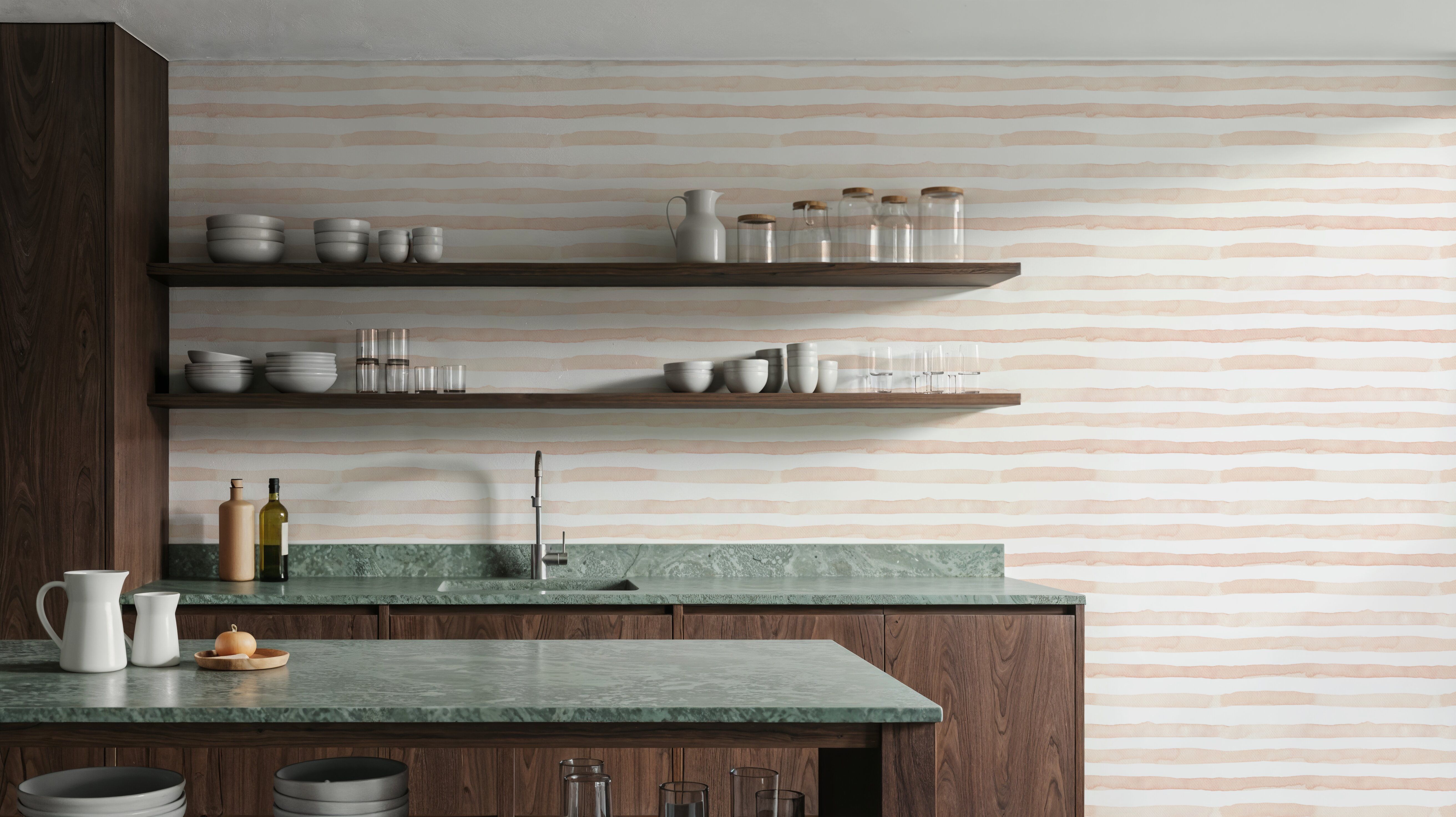 Watercolor Stripes Peach