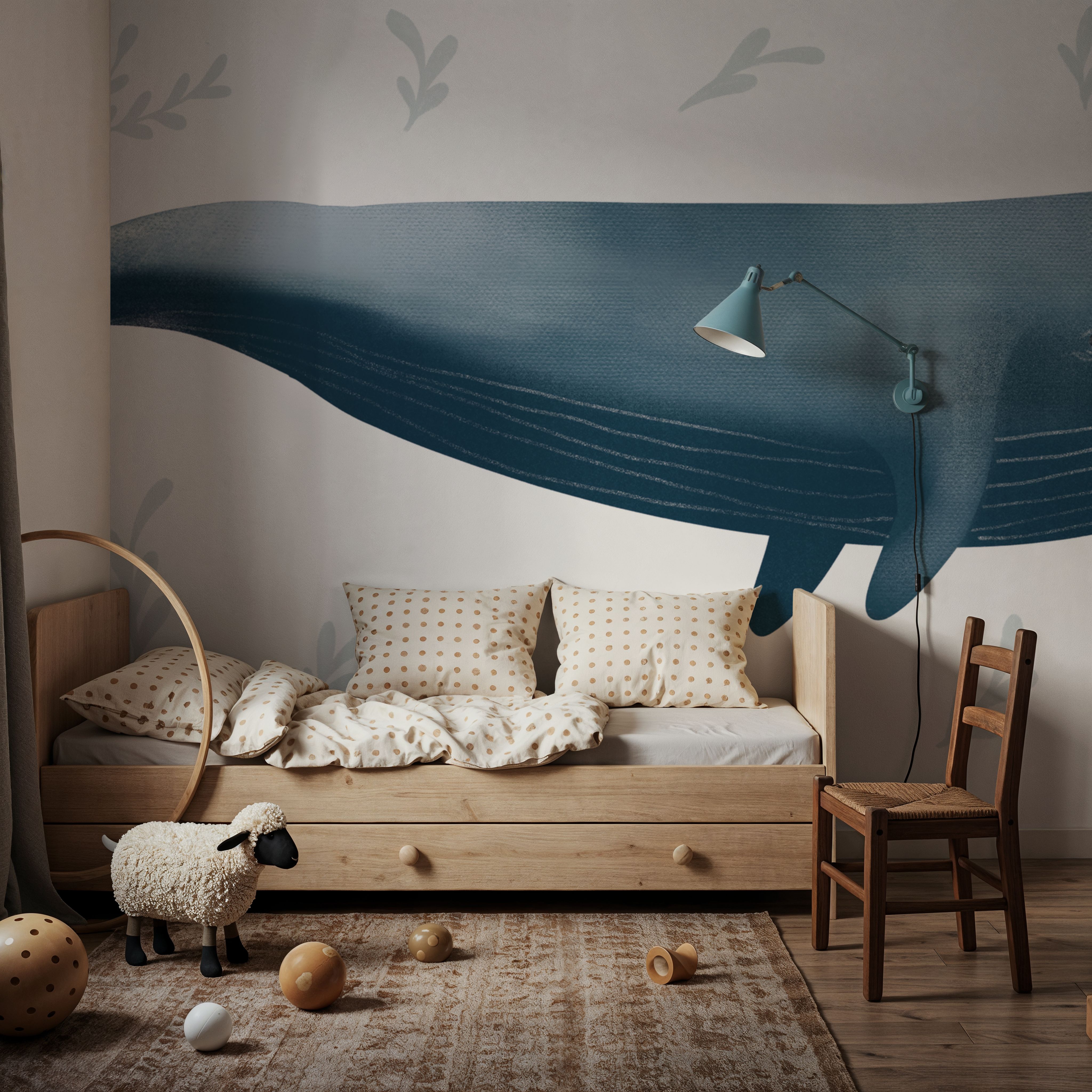 Ocean Life Whale on White