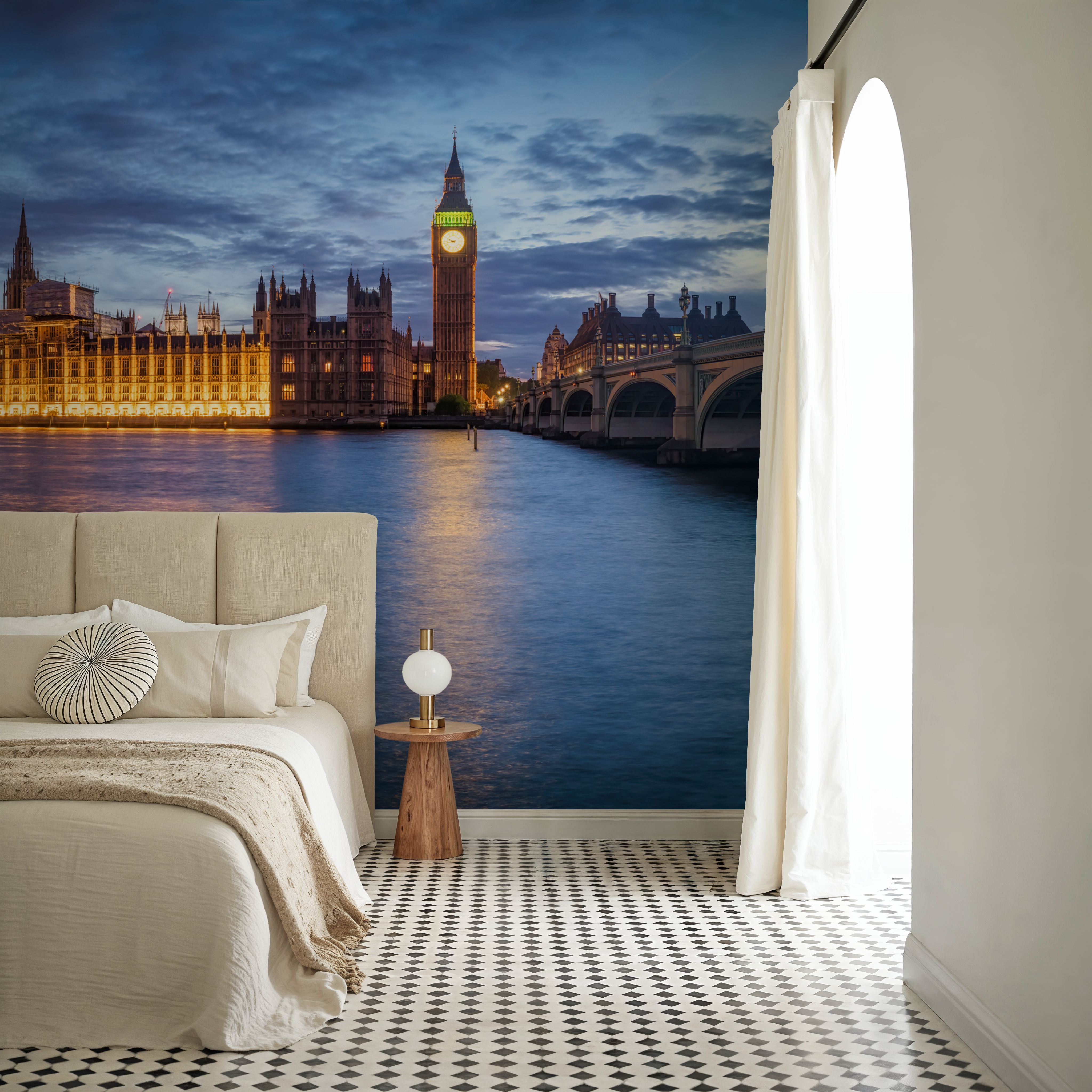 Wall Mural - Westminster Lit - Architecture Travel & Landmarks mural wallpaper - Offices - Wallism UK - Premium, Textured or Peel & Stick