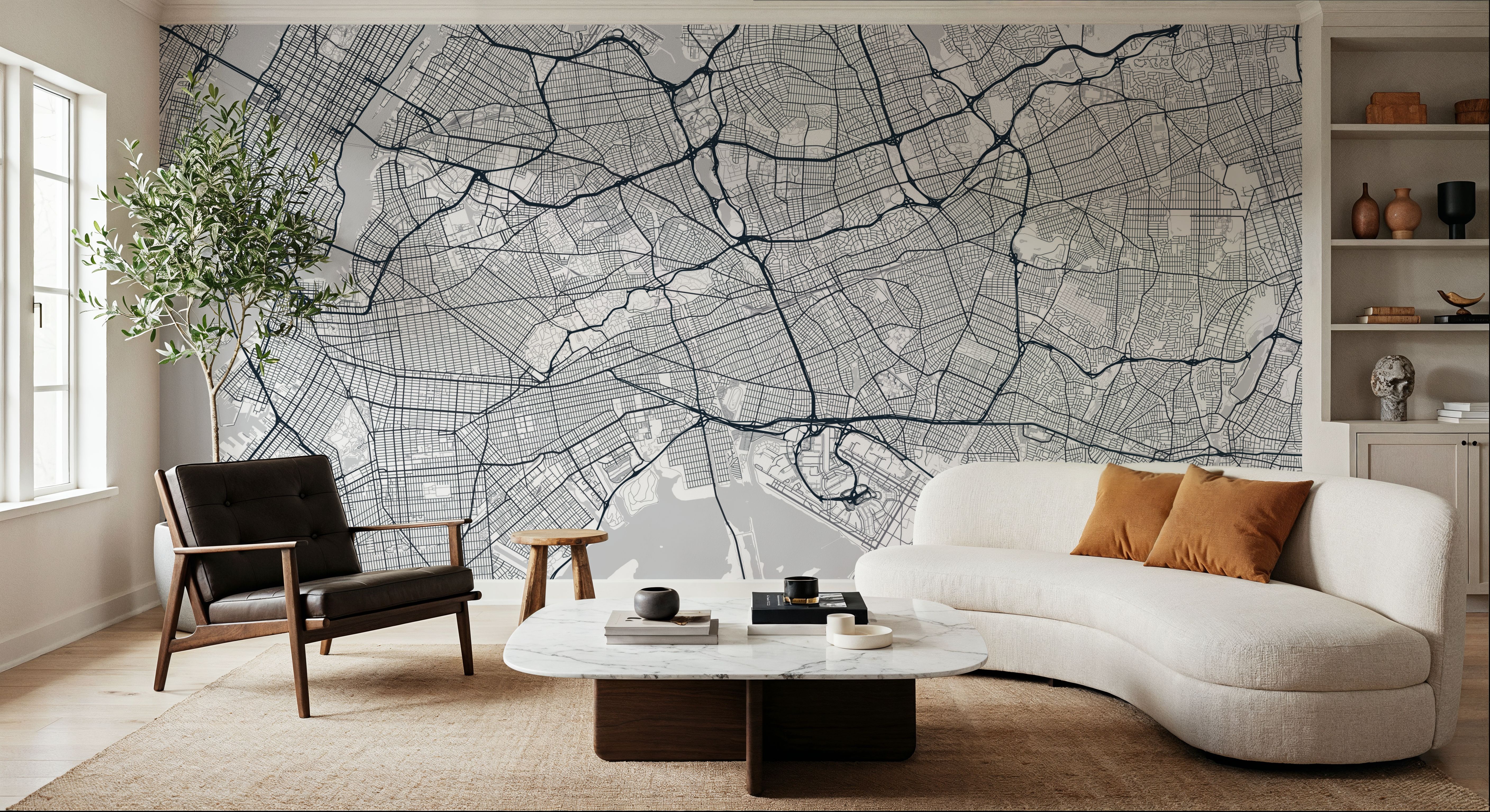 Map of Queens, Papel pintado
