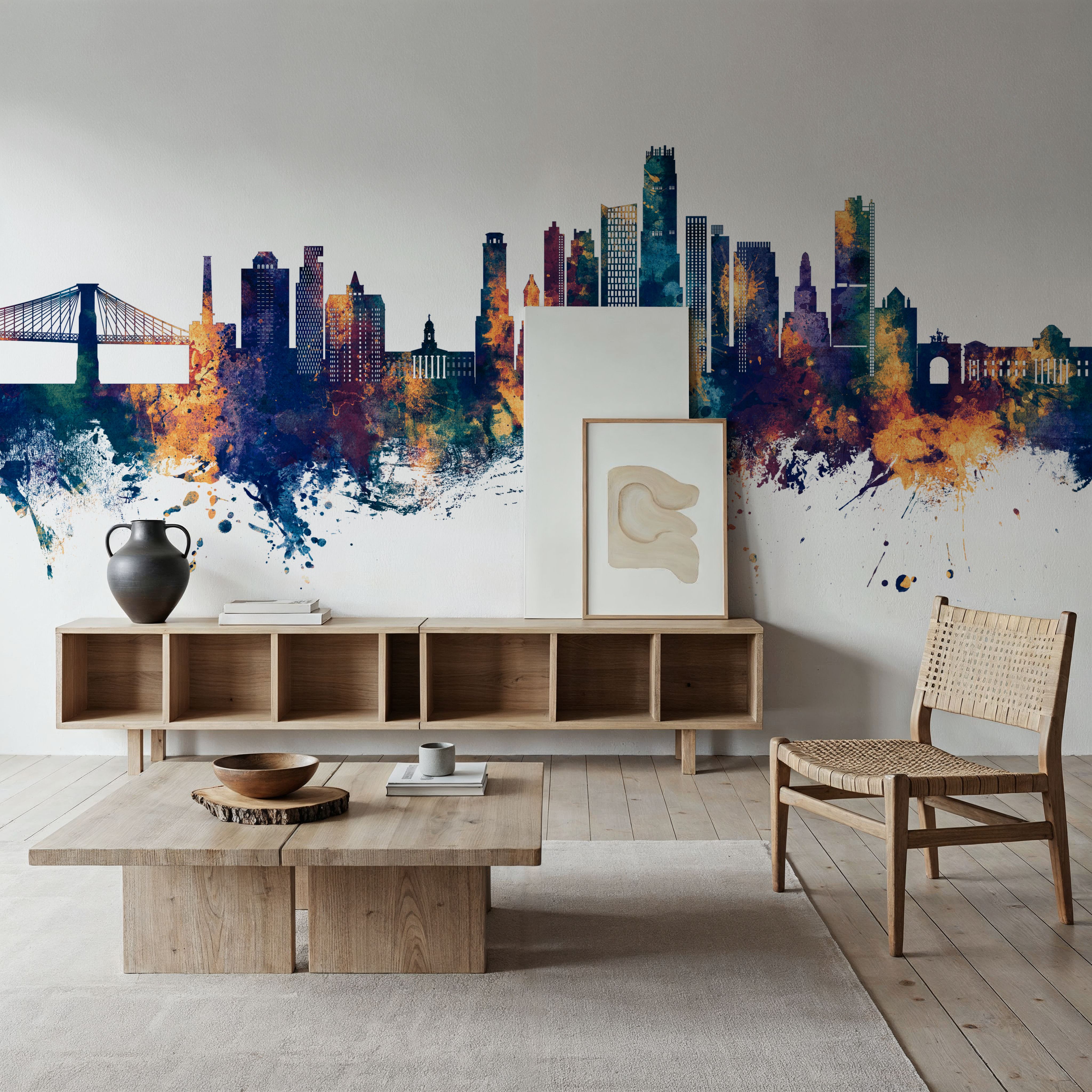 Brooklyn New York Skyline Blue & Bronze