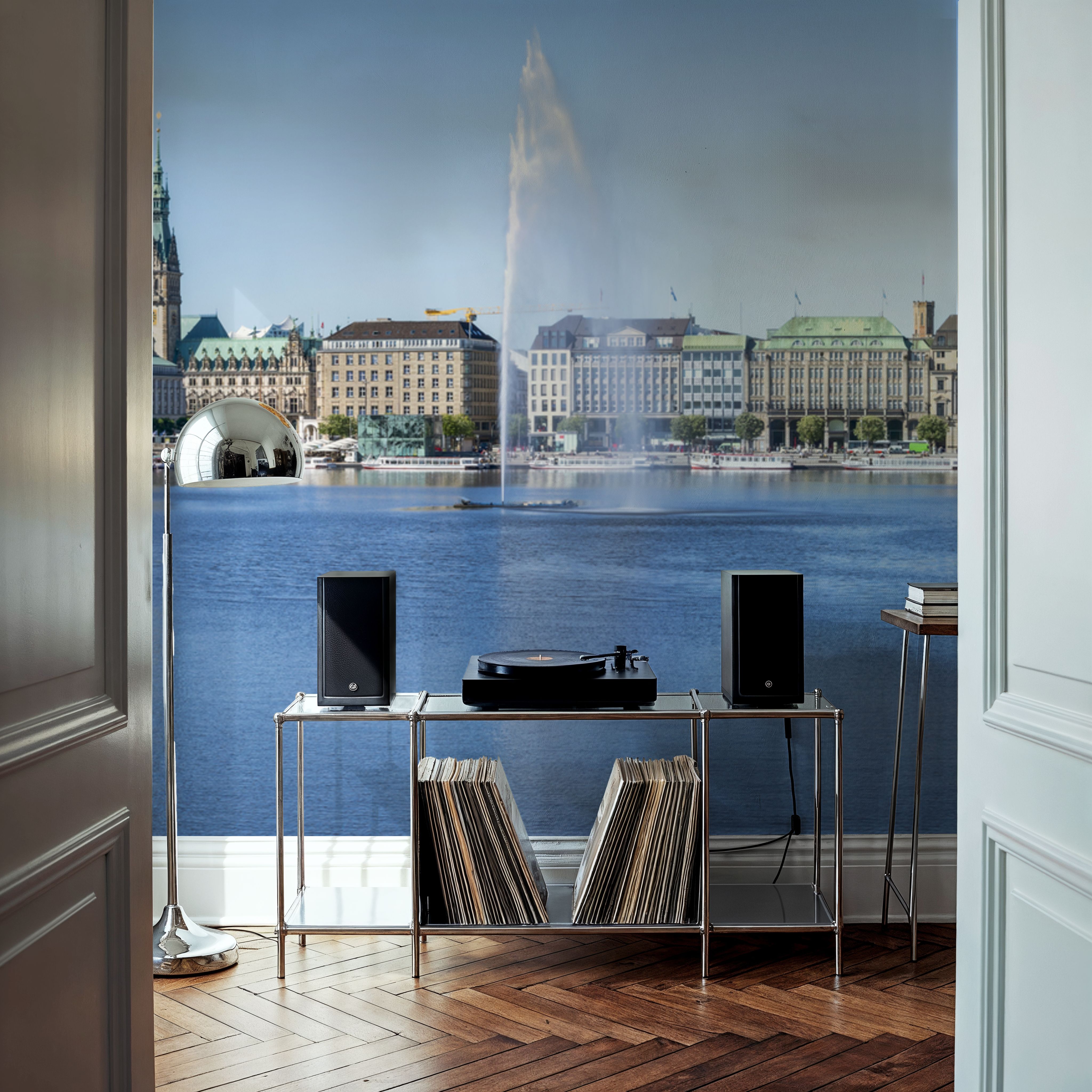 Urban Fountain Reflection