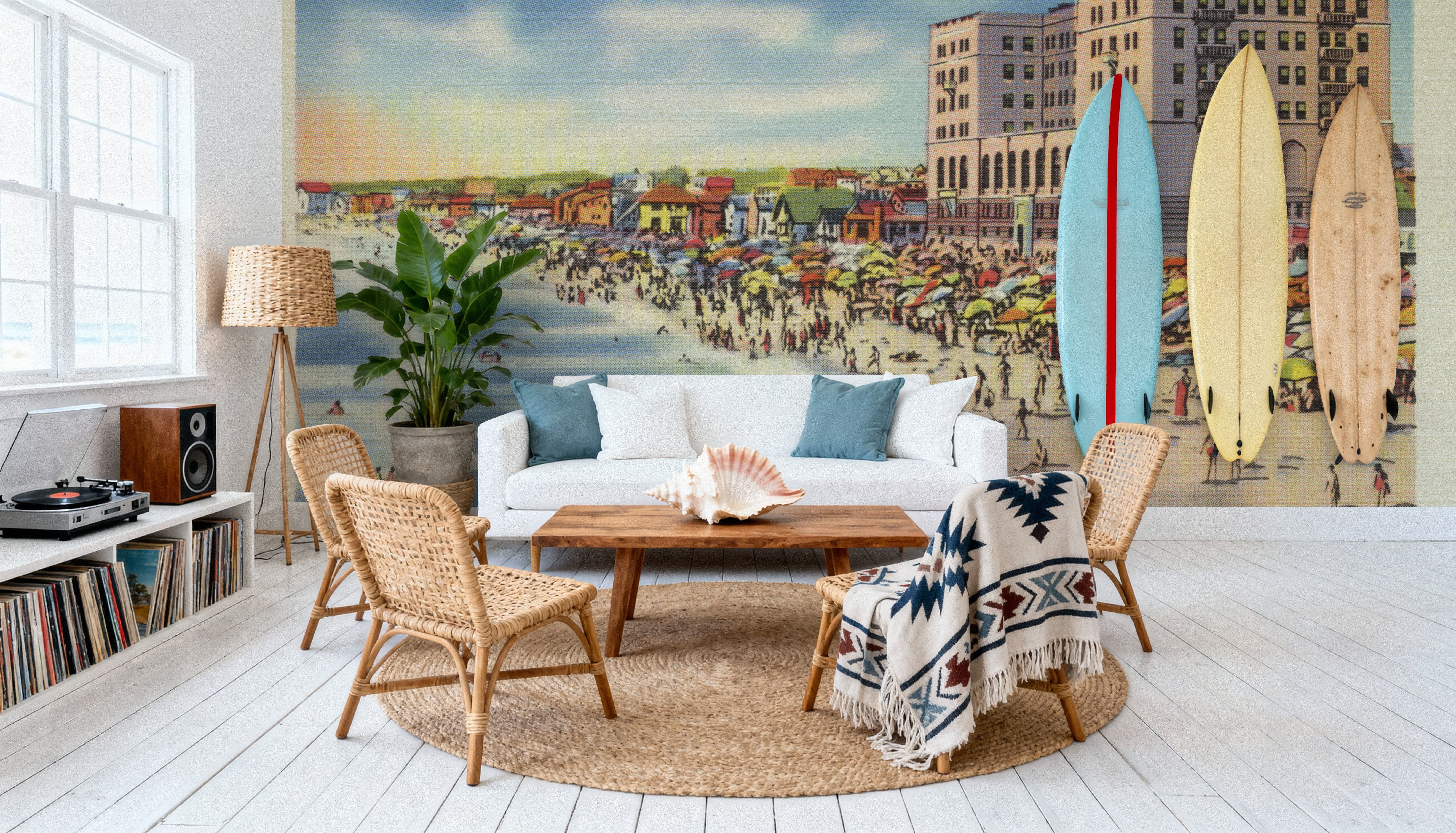 Greetings from Hermosa Biltmore Hotel - Screenprint Postcard