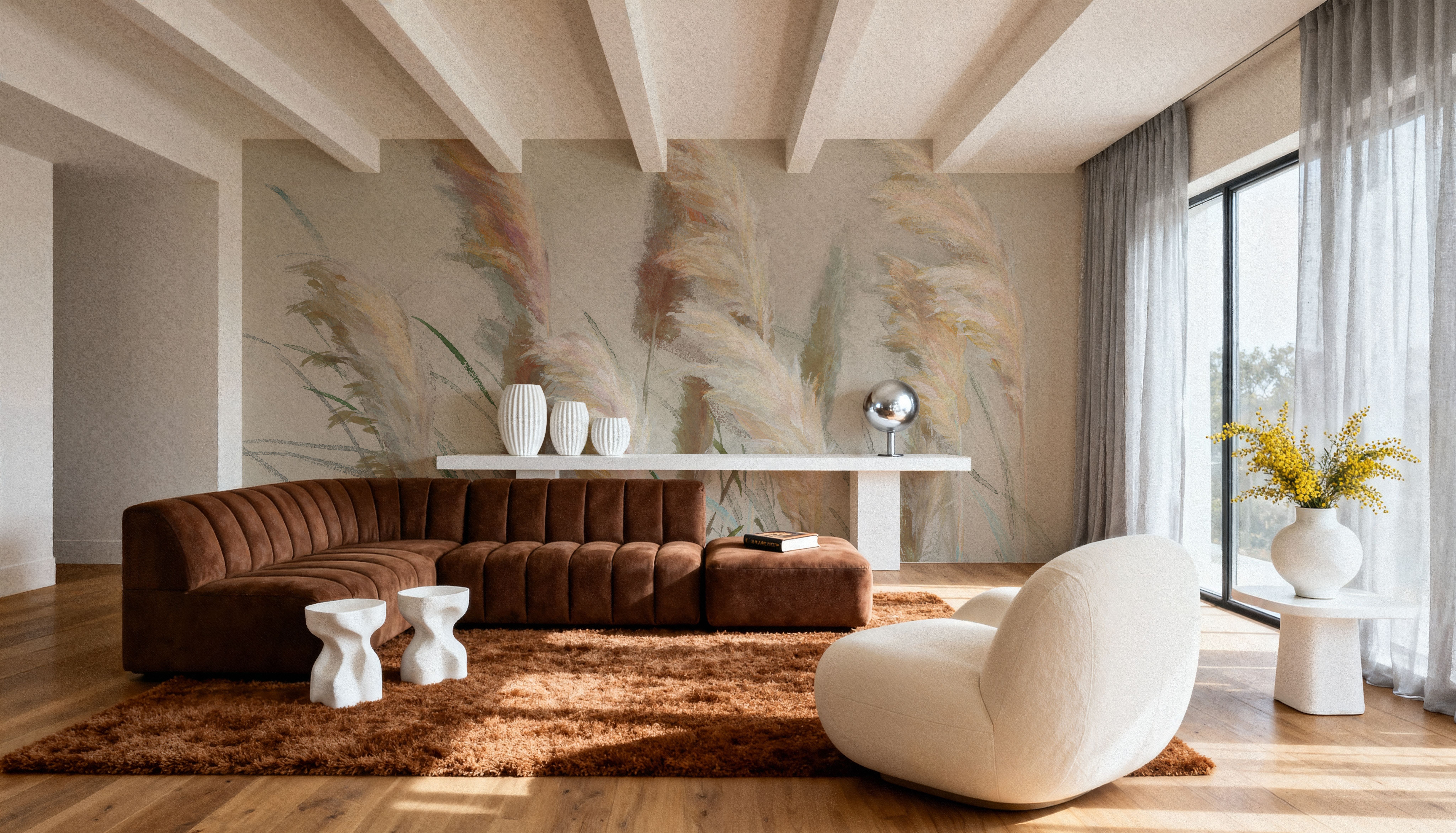 Neutral Pampas Grasses