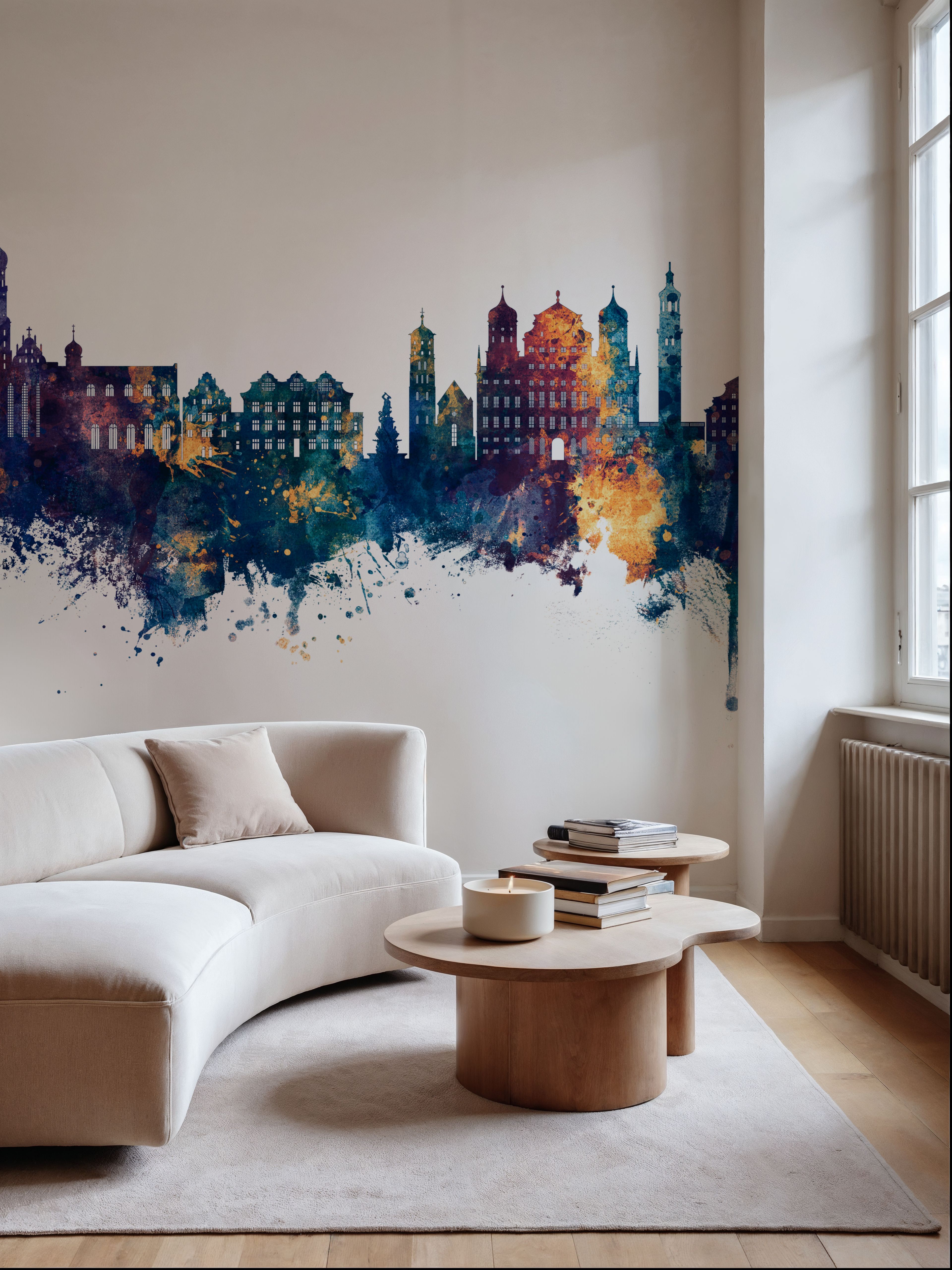 Augsburg Germany Skyline Blue & Bronze