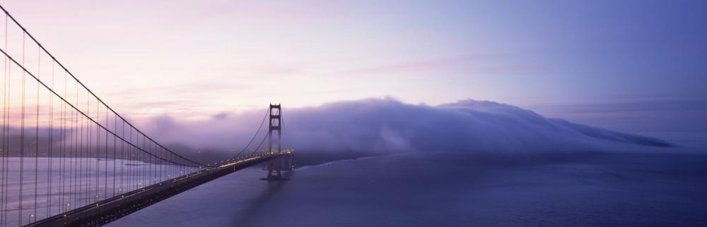 Misty Bridge Dawn