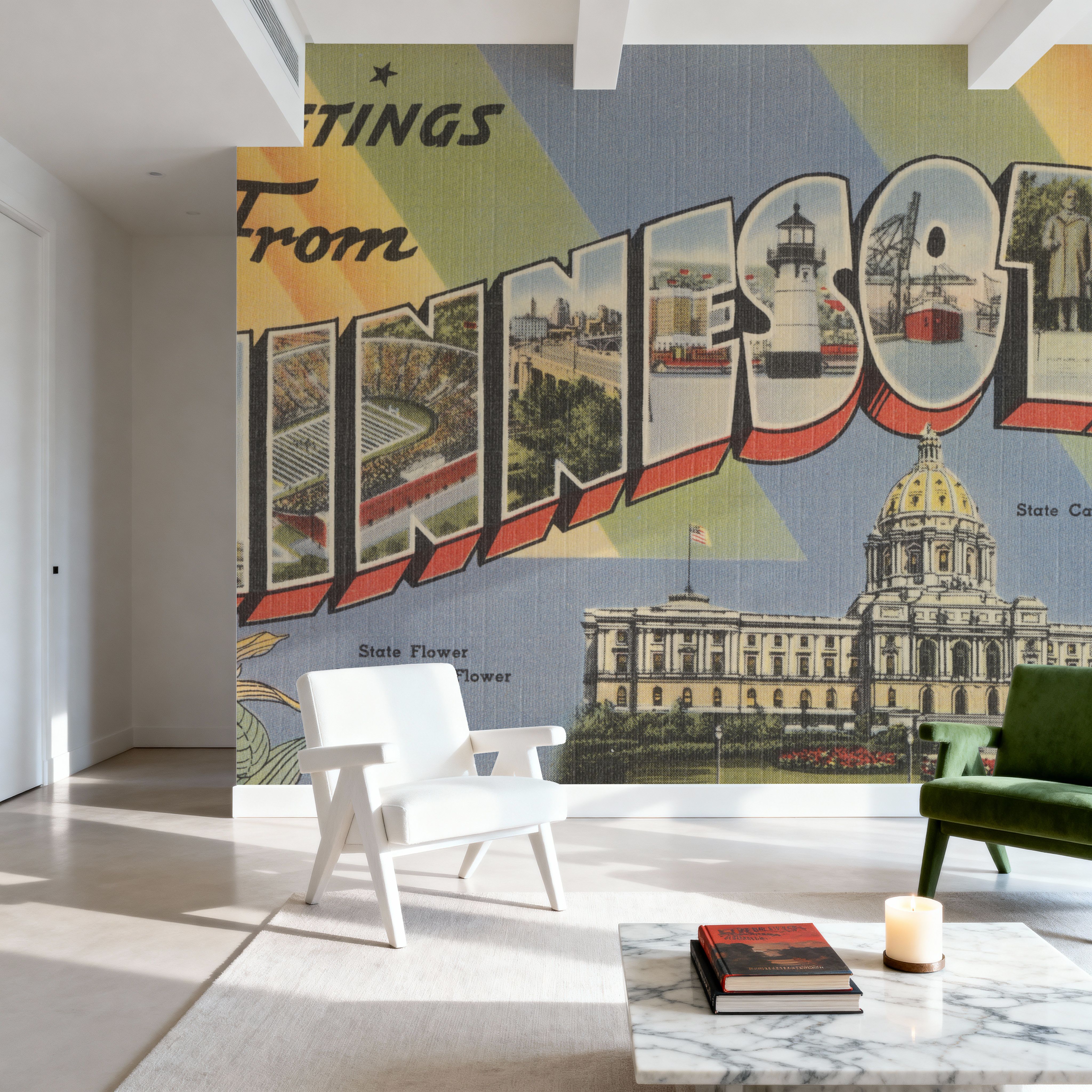 Greetings from Minnesota - Screenprint Postcard