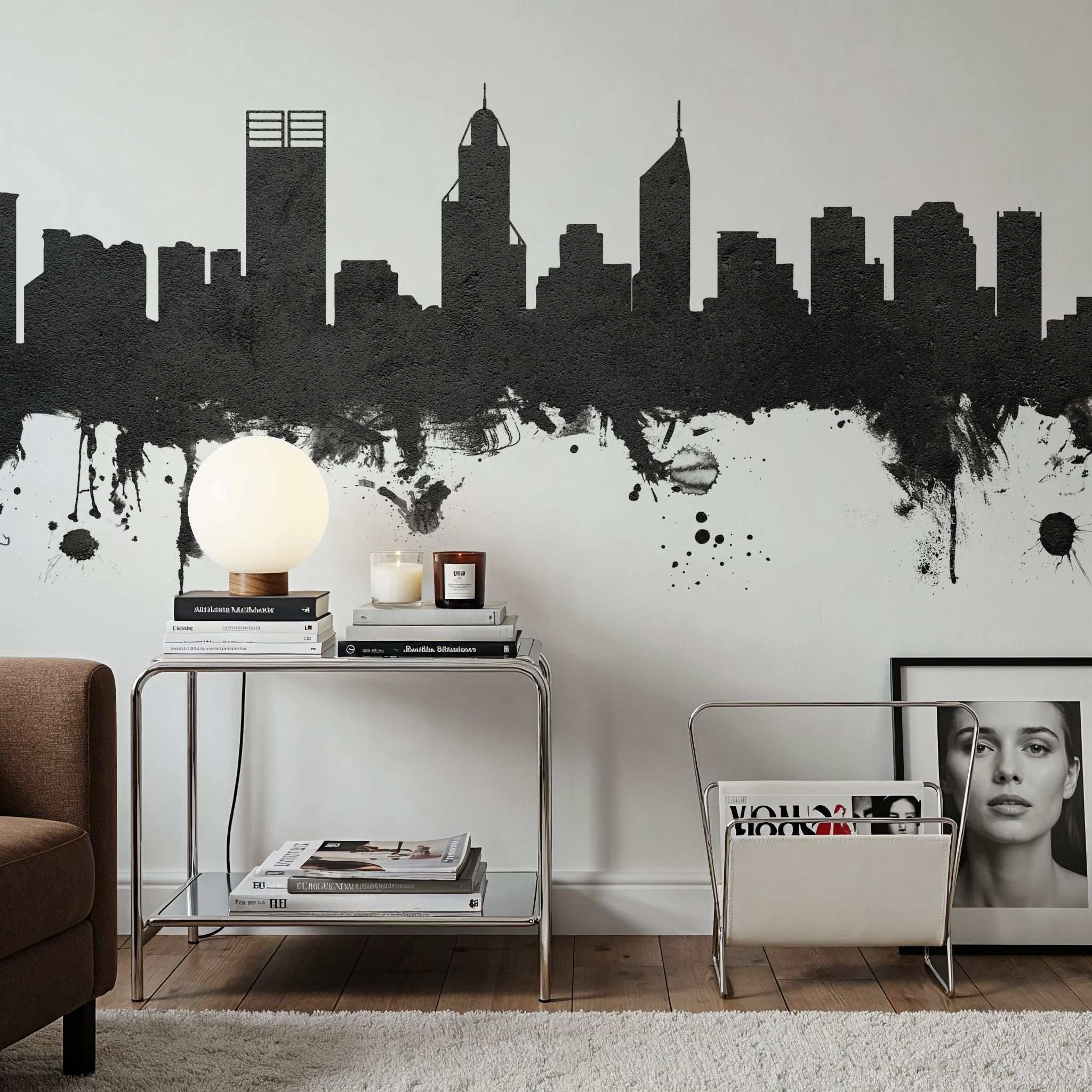 Perth Australia Skyline Black & White