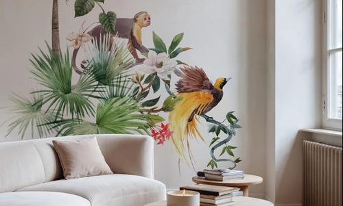 Paradise Bird And Monkey