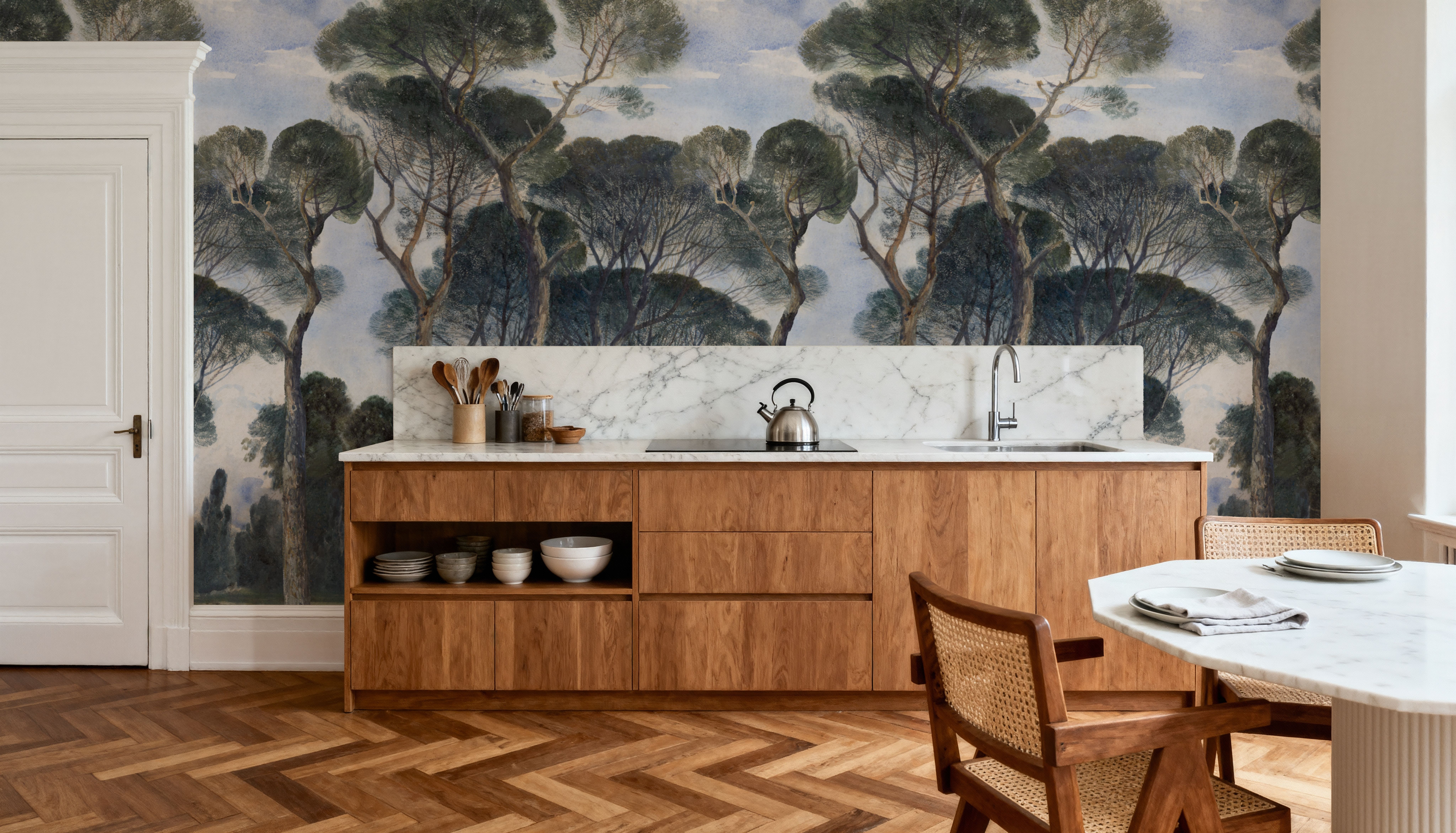 Umbrella Pines Landscape, Vintage