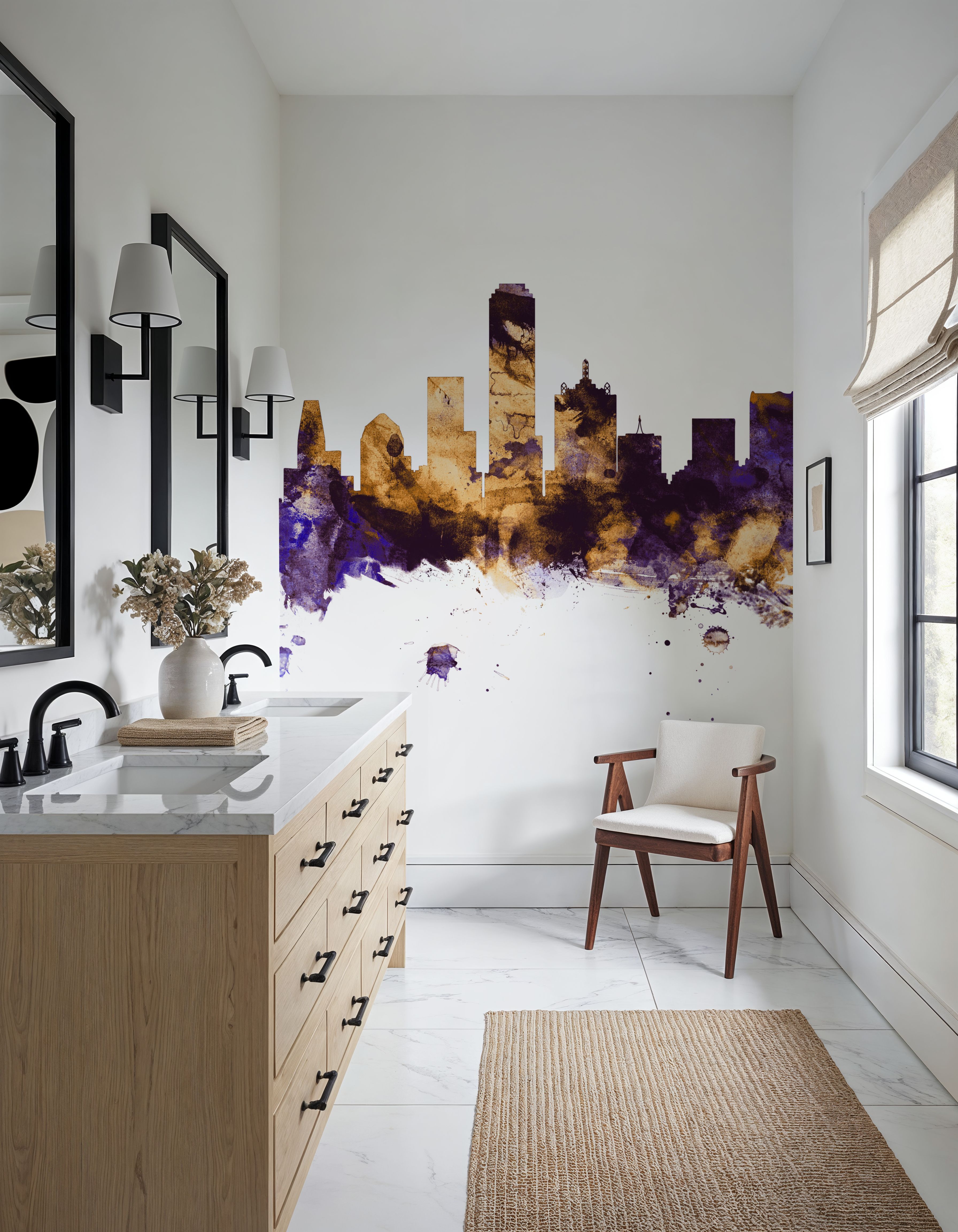 Dallas Skyline Purple & Gold