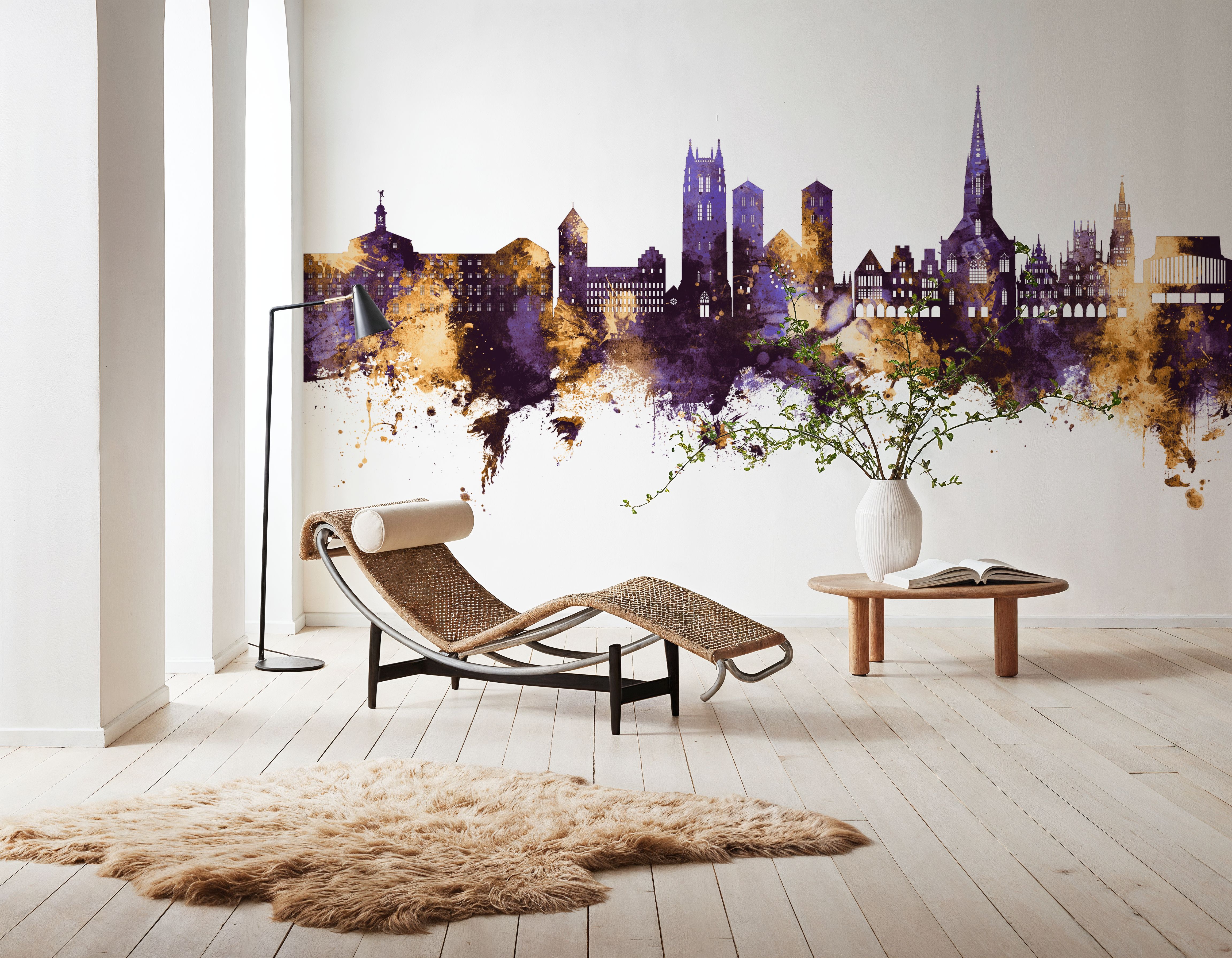 Münster Germany Skyline Purple & Gold