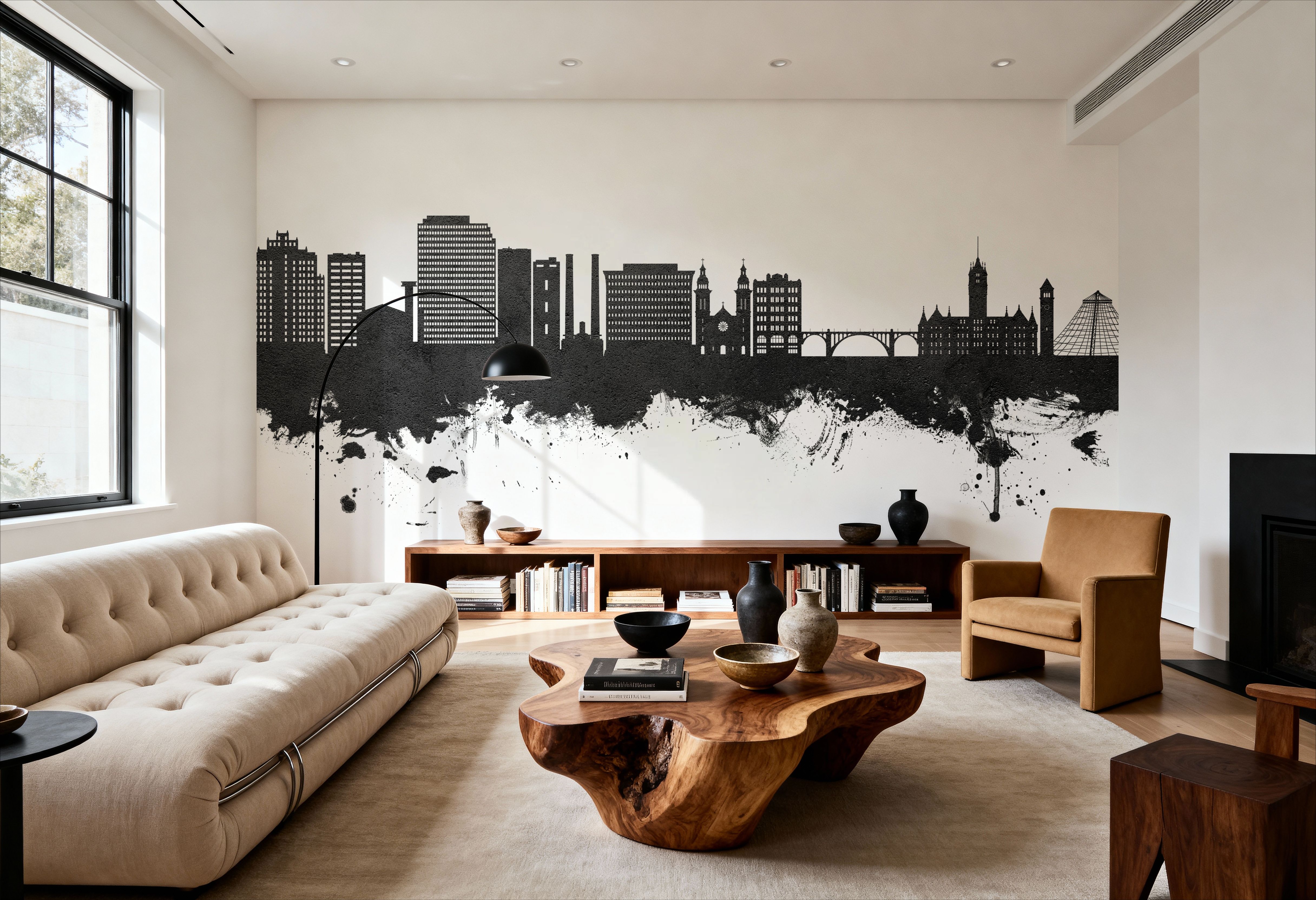 Spokane Washington Skyline Black & White