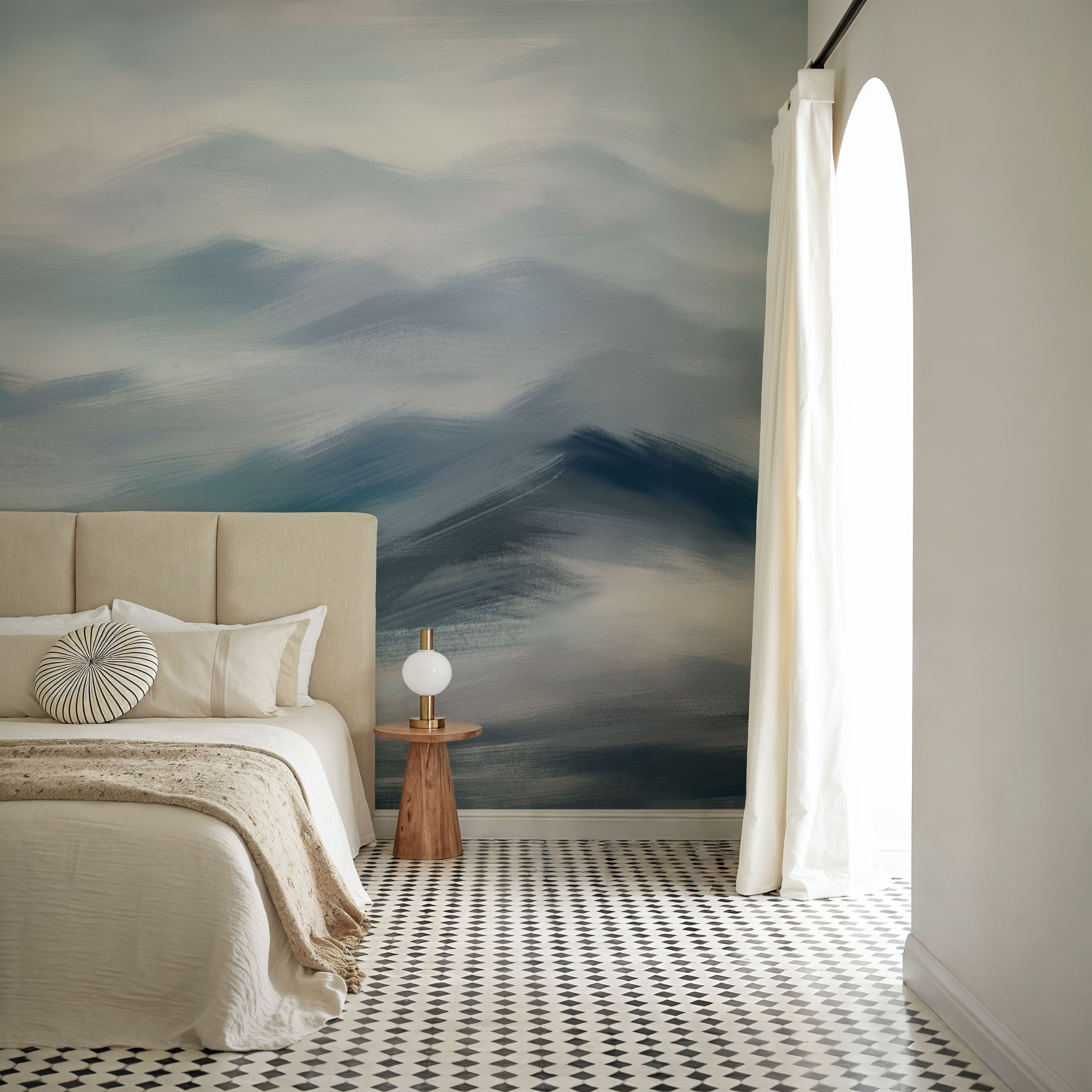 Foggy Mountains, Denim, Tapeten