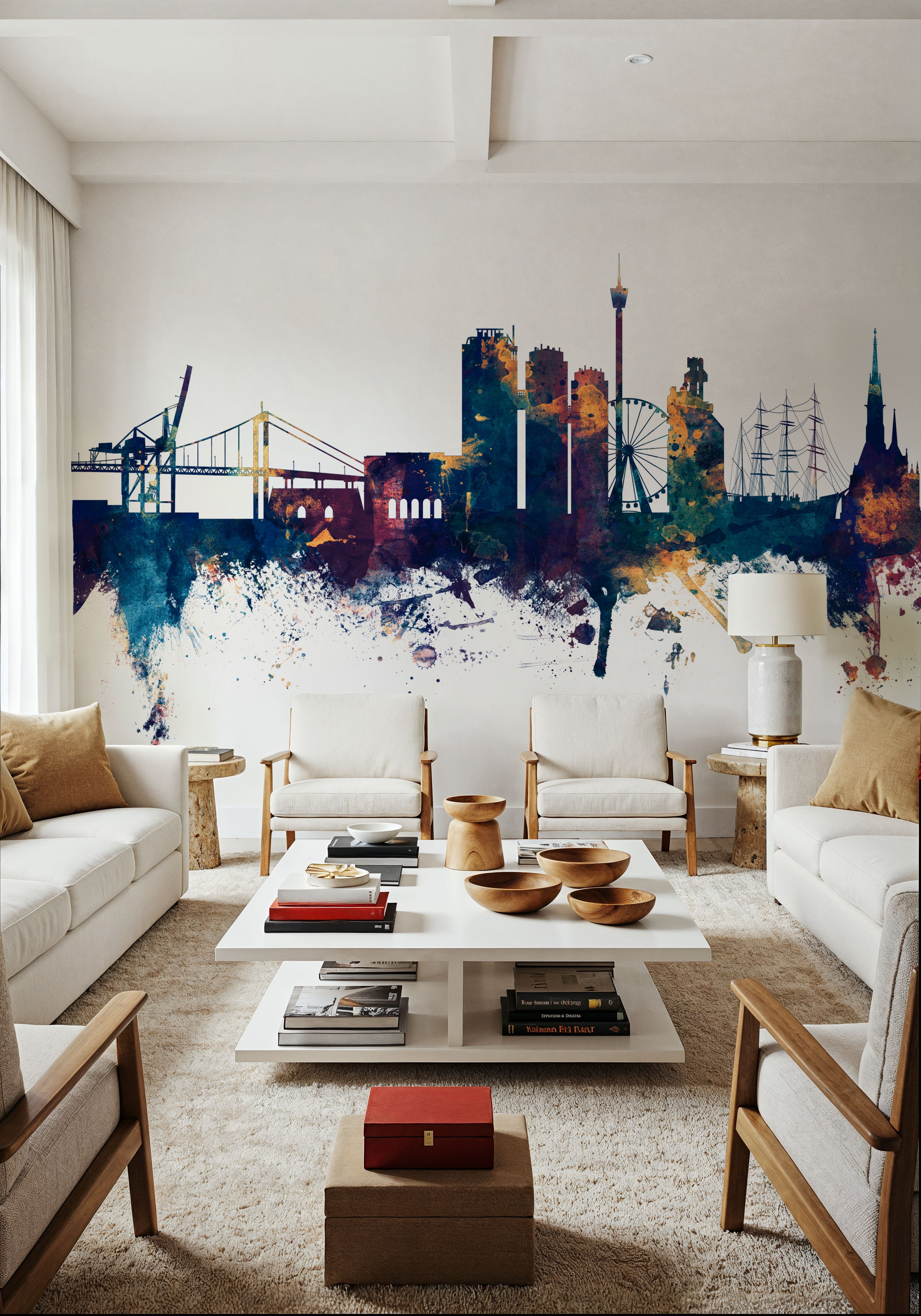 Gothenburg Skyline Blue & Bronze