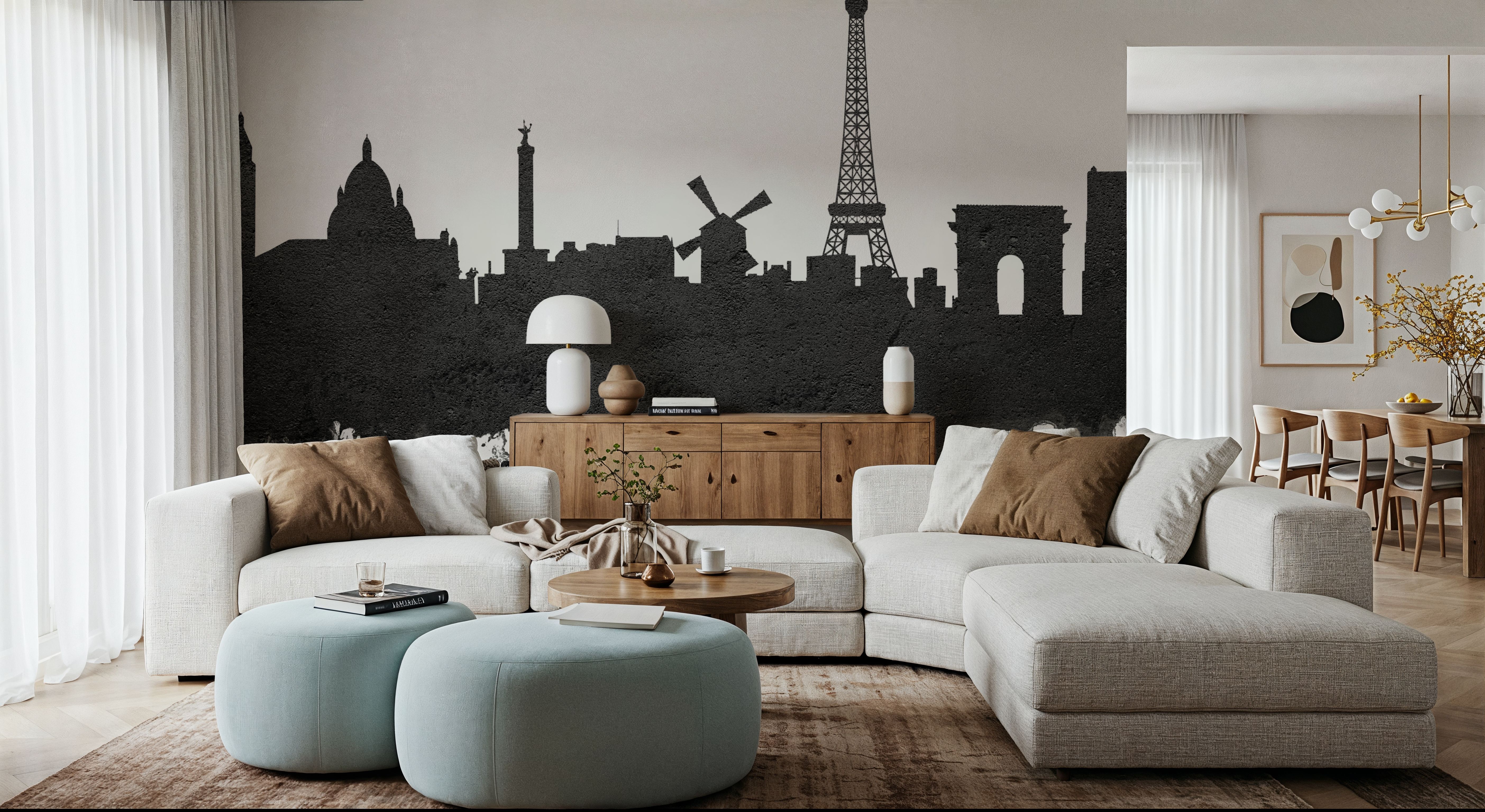 Paris Skyline Black & White