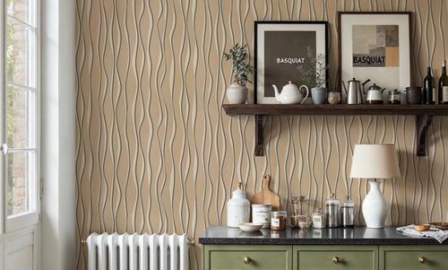 Swaying Lines, Warm Beige