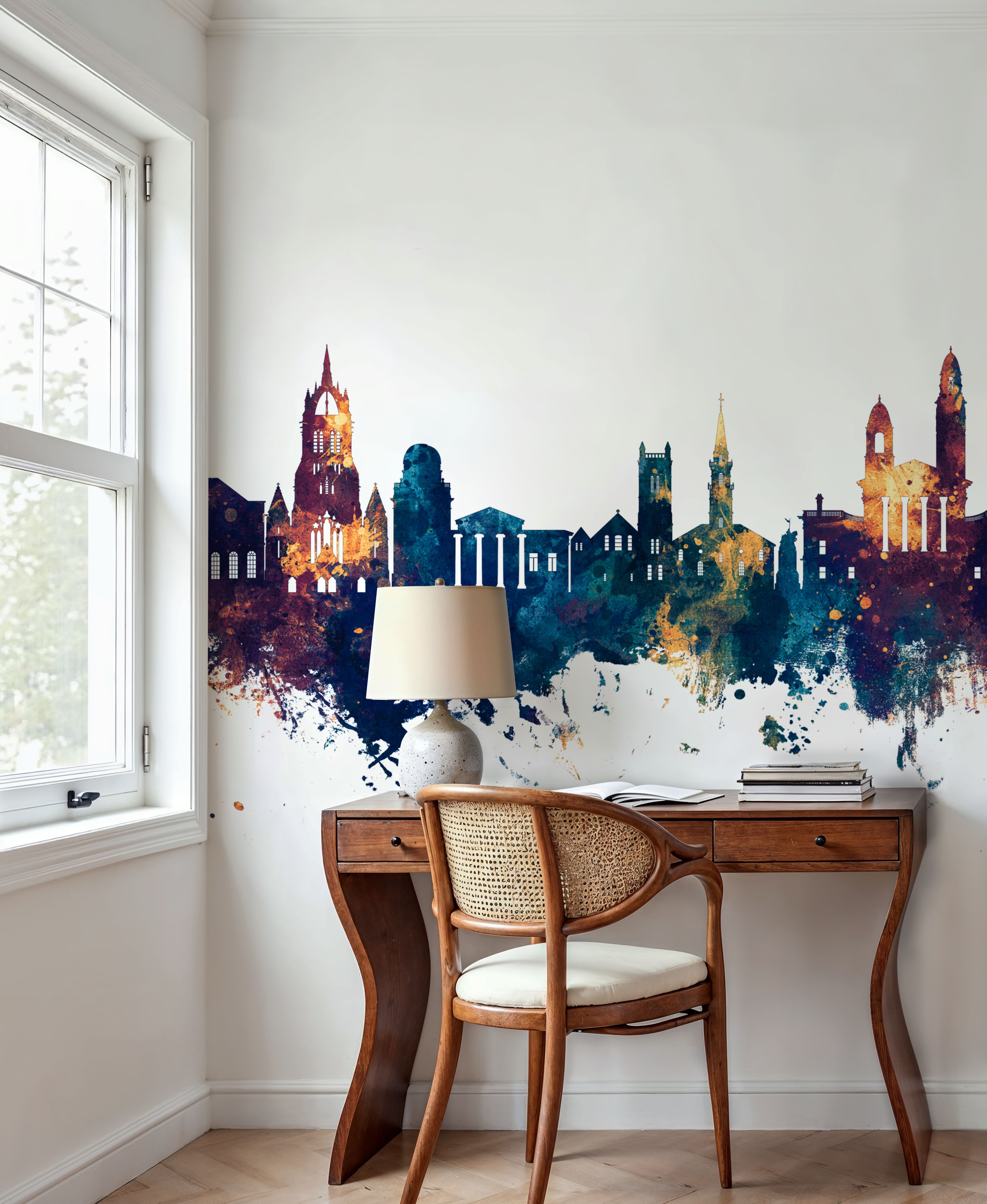 Paisley Skyline Blue & Bronze