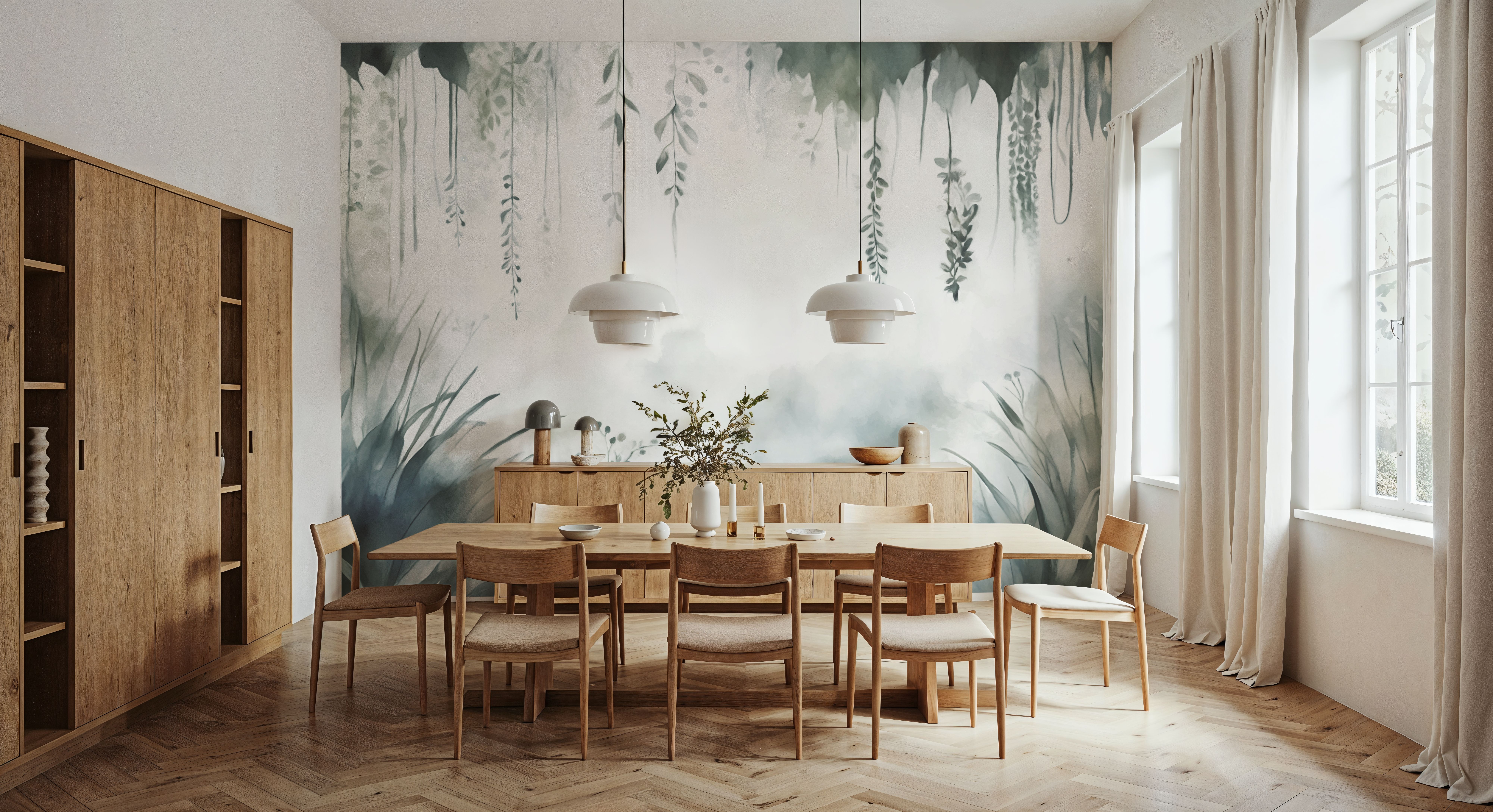 Painterly Hanging Gardens Soft, Wallpaper