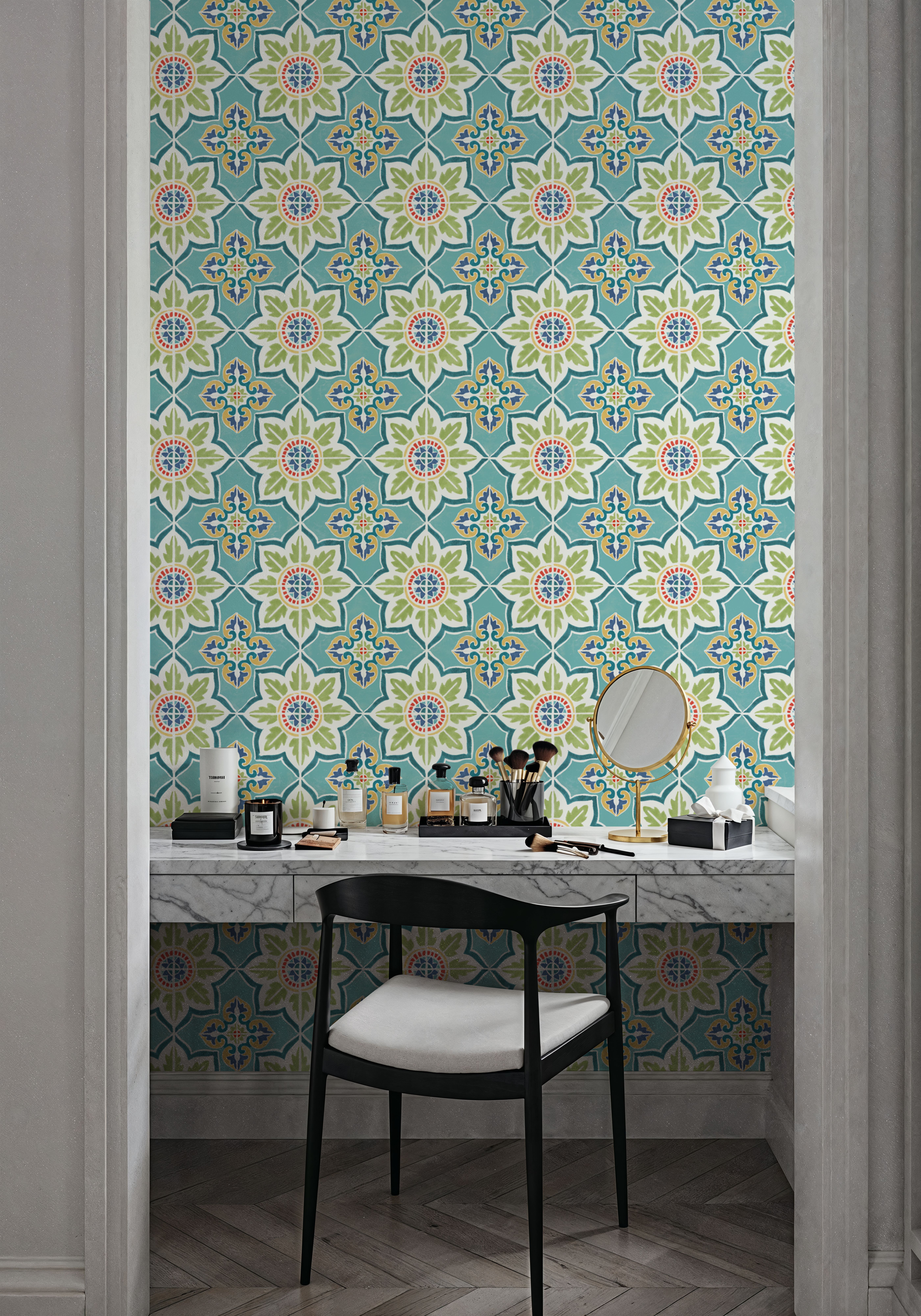 Kaleidomin Turqouise, Wallpaper