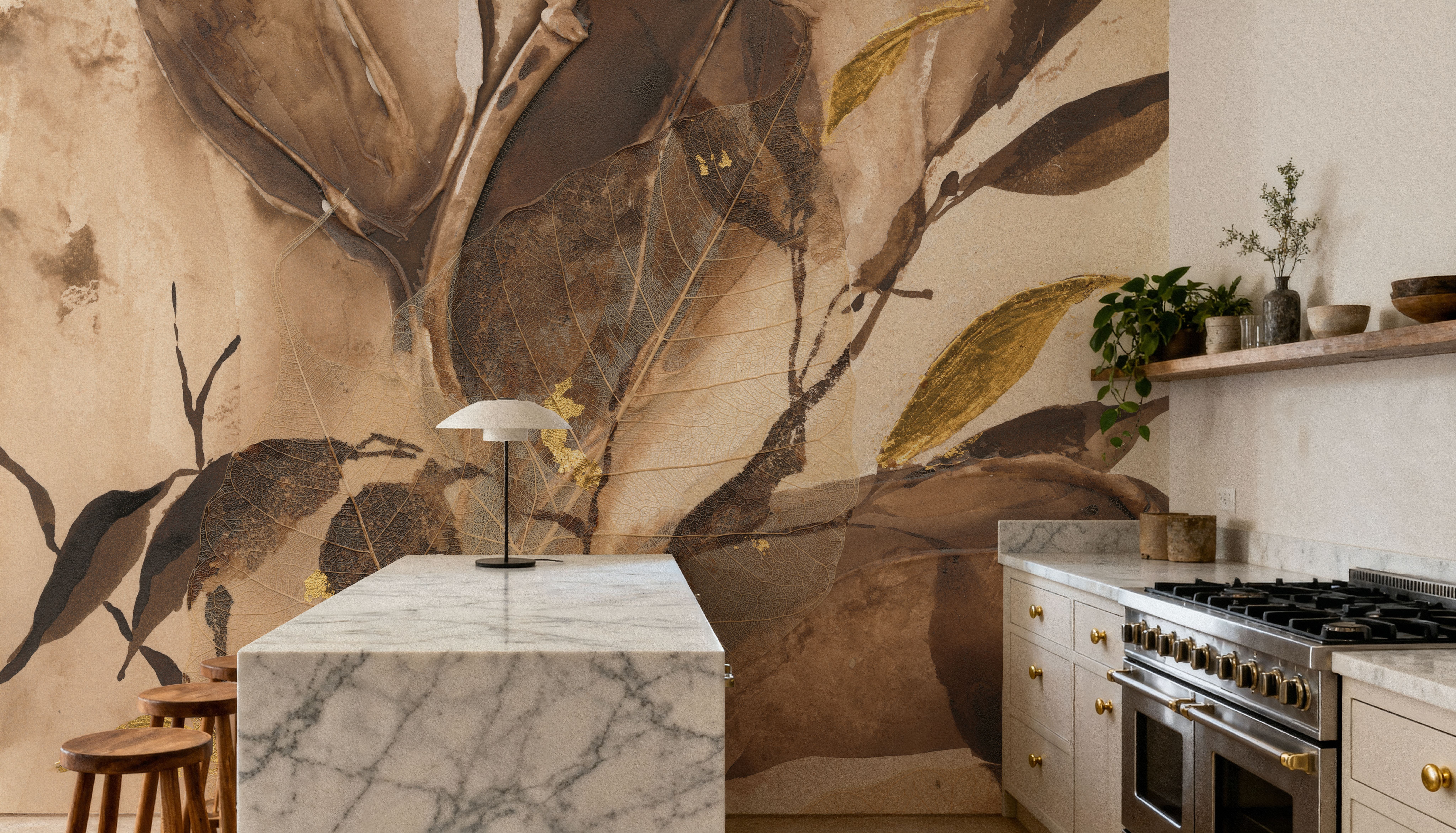 Gilded Leaf Collage I