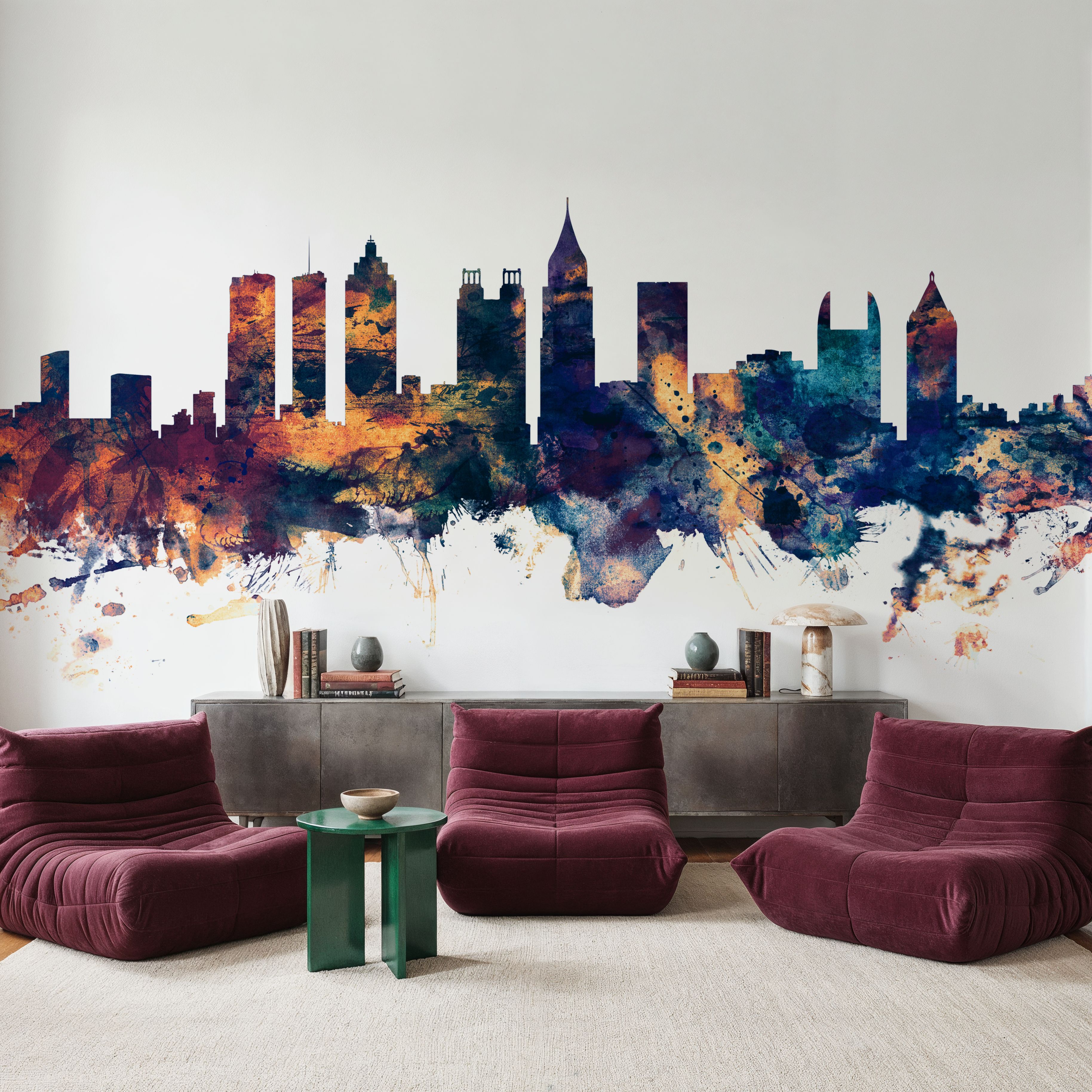 Atlanta Georgia Skyline Blue & Bronze