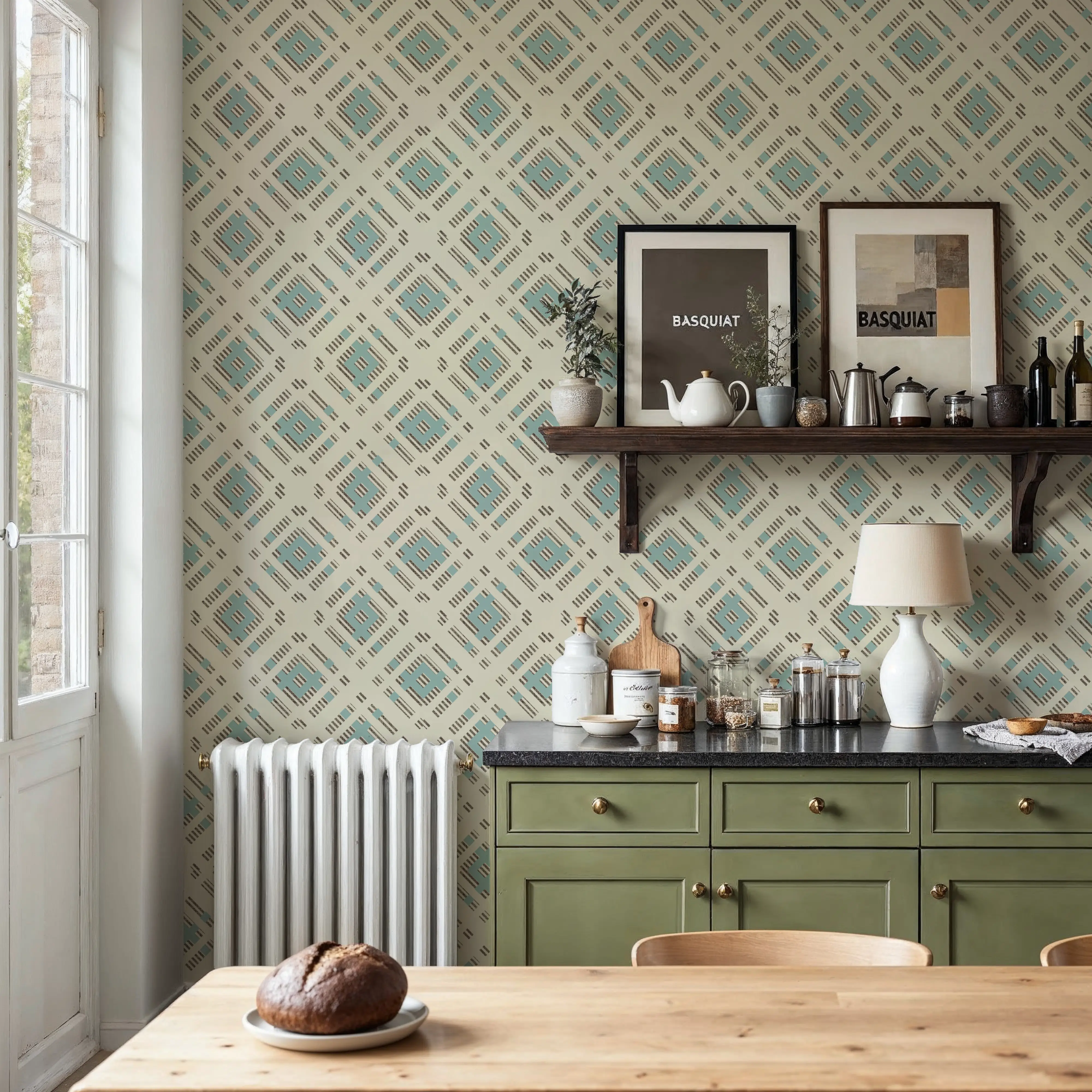 Wallpaper - Virton - Lines Textiles - White - Living room - Wallism UK - Peel & Stick or Paste-the-Wall