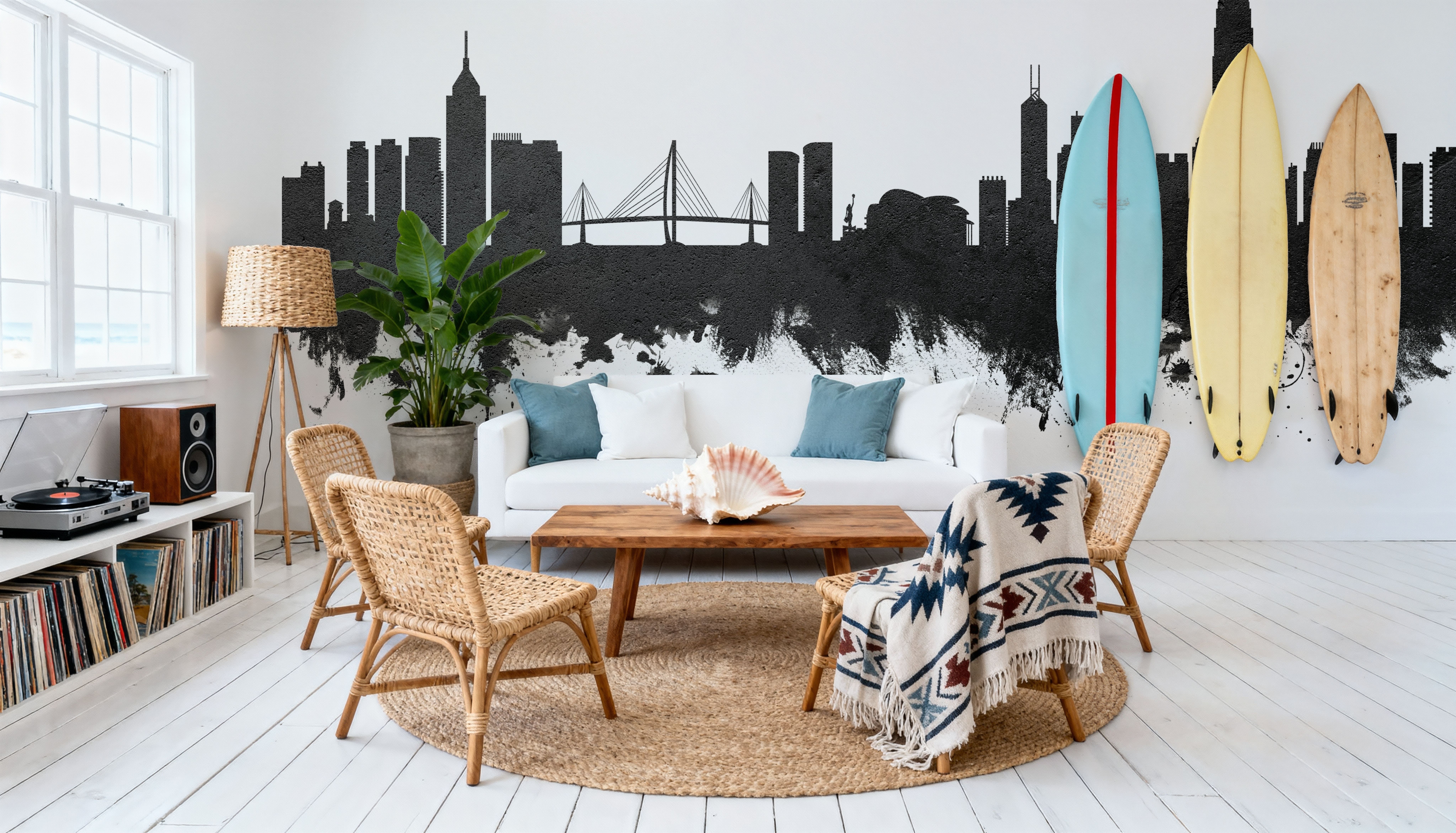 Hong Kong Skyline Black & White