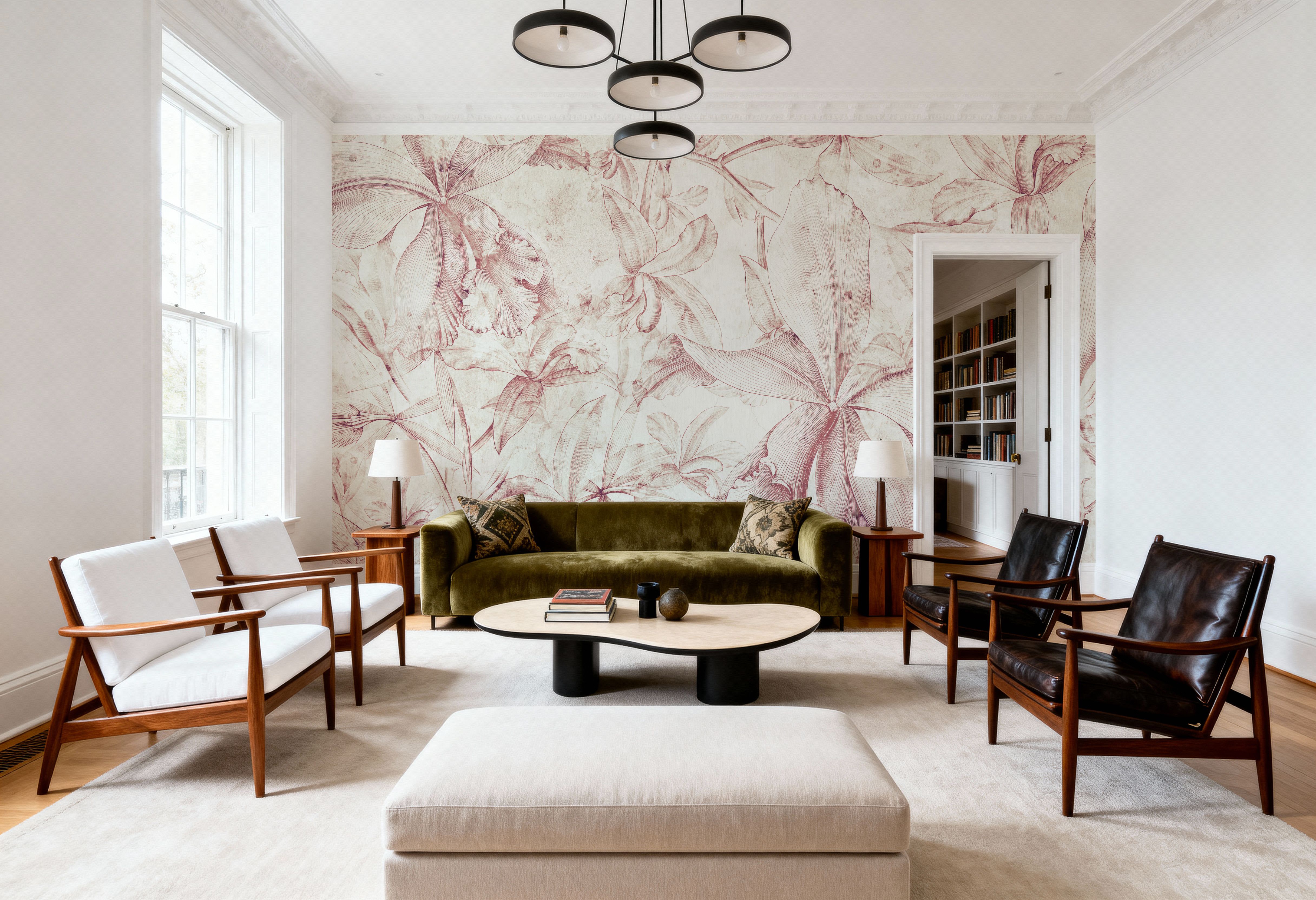 Orchids Sketch, Papel pintado