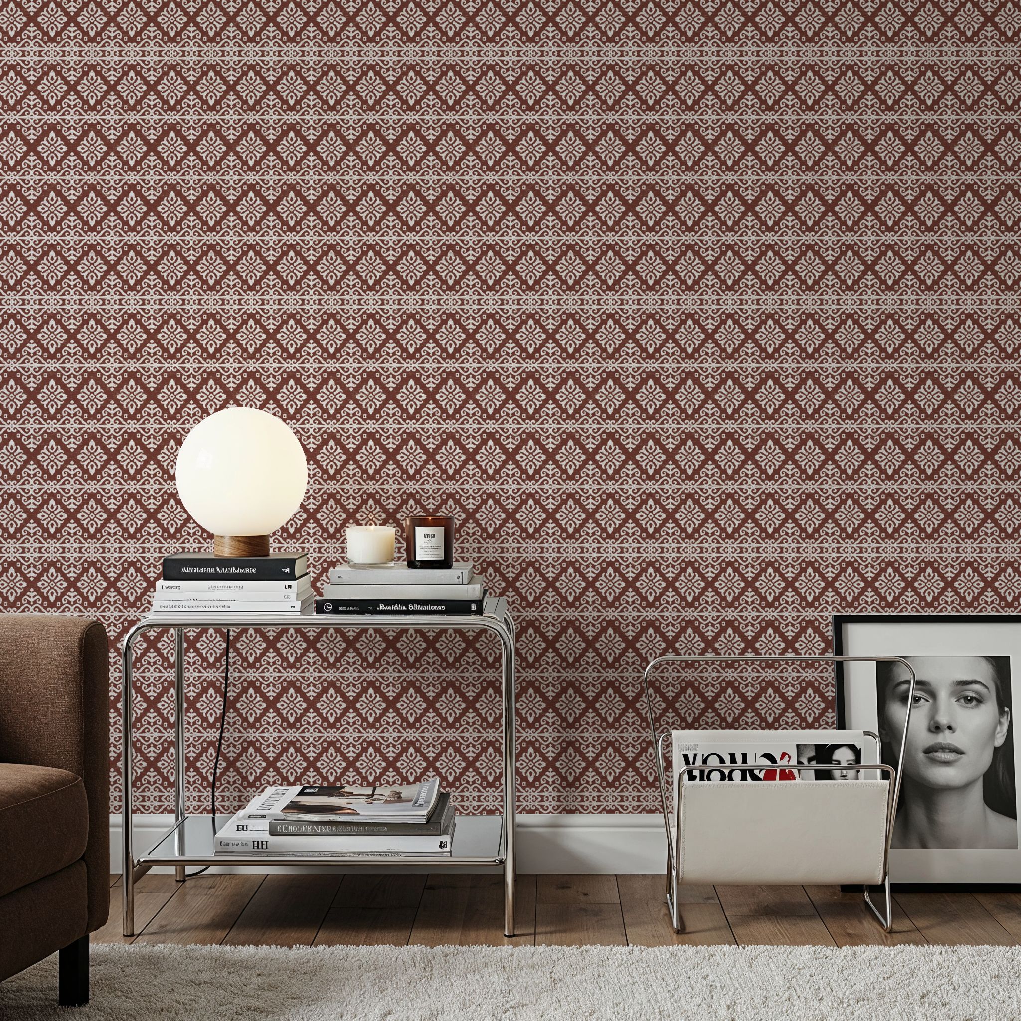 Amadora Squares Brown, Wallpaper