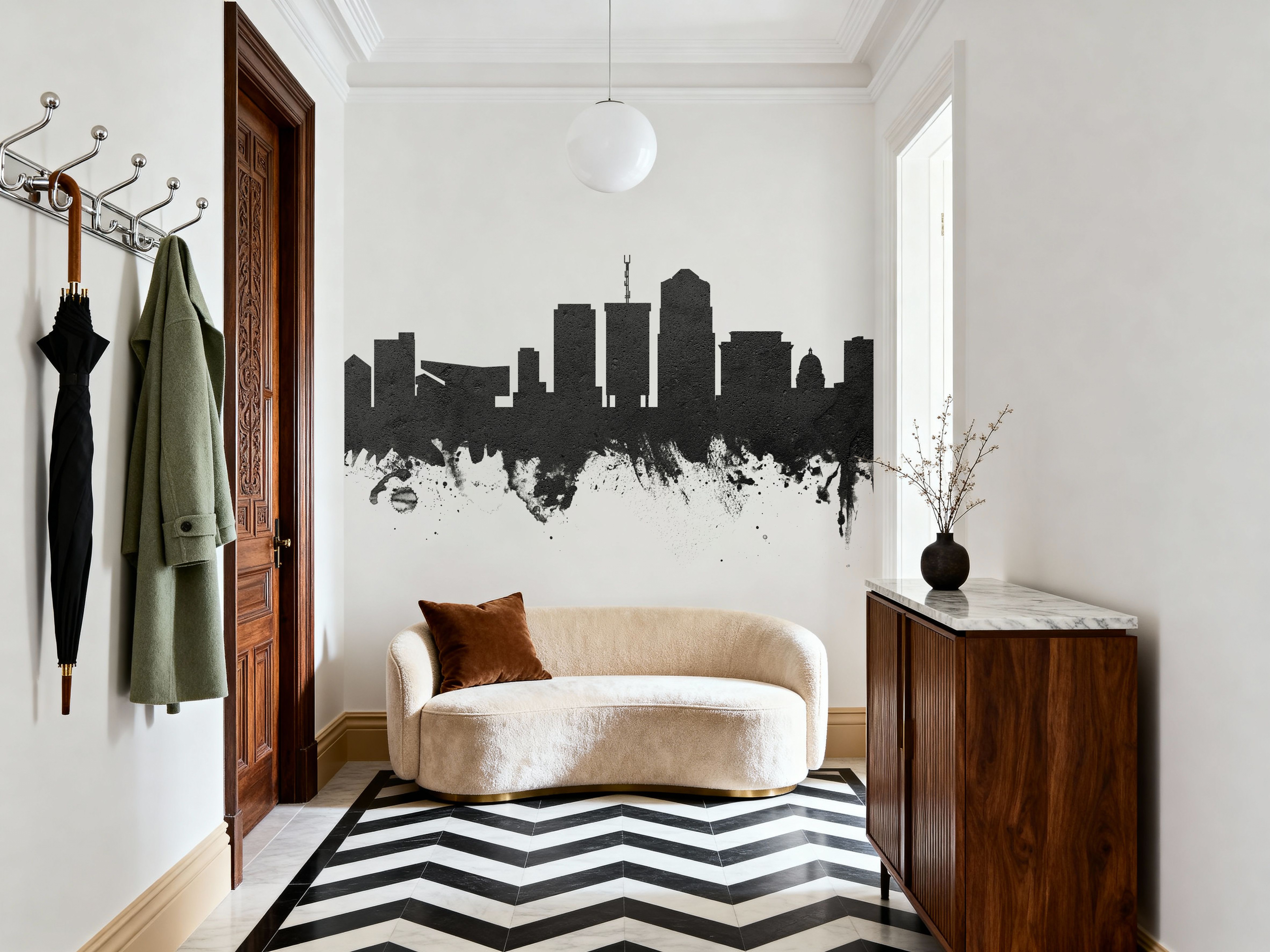 Tucson Arizona Skyline Black & White, Papier peint